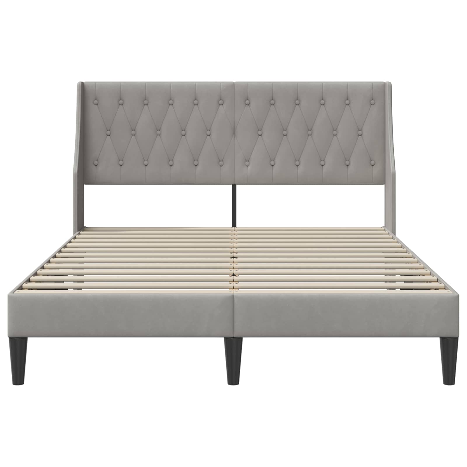Krevetna konstrukcija Svijetlo siva 140 x 190 cm Baršun