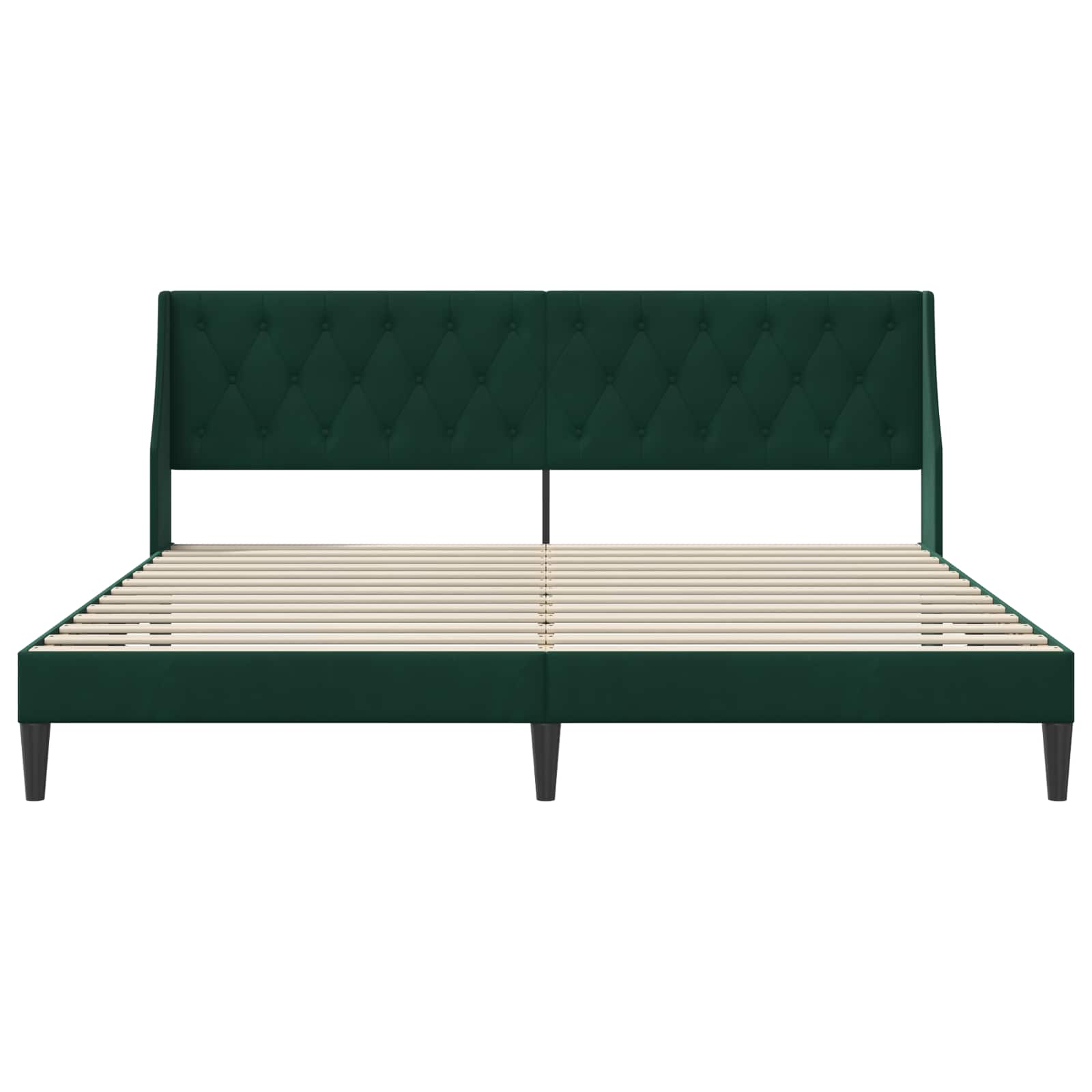 Krevetna konstrukcija Tamnozelena 200 x 200 cm Baršun