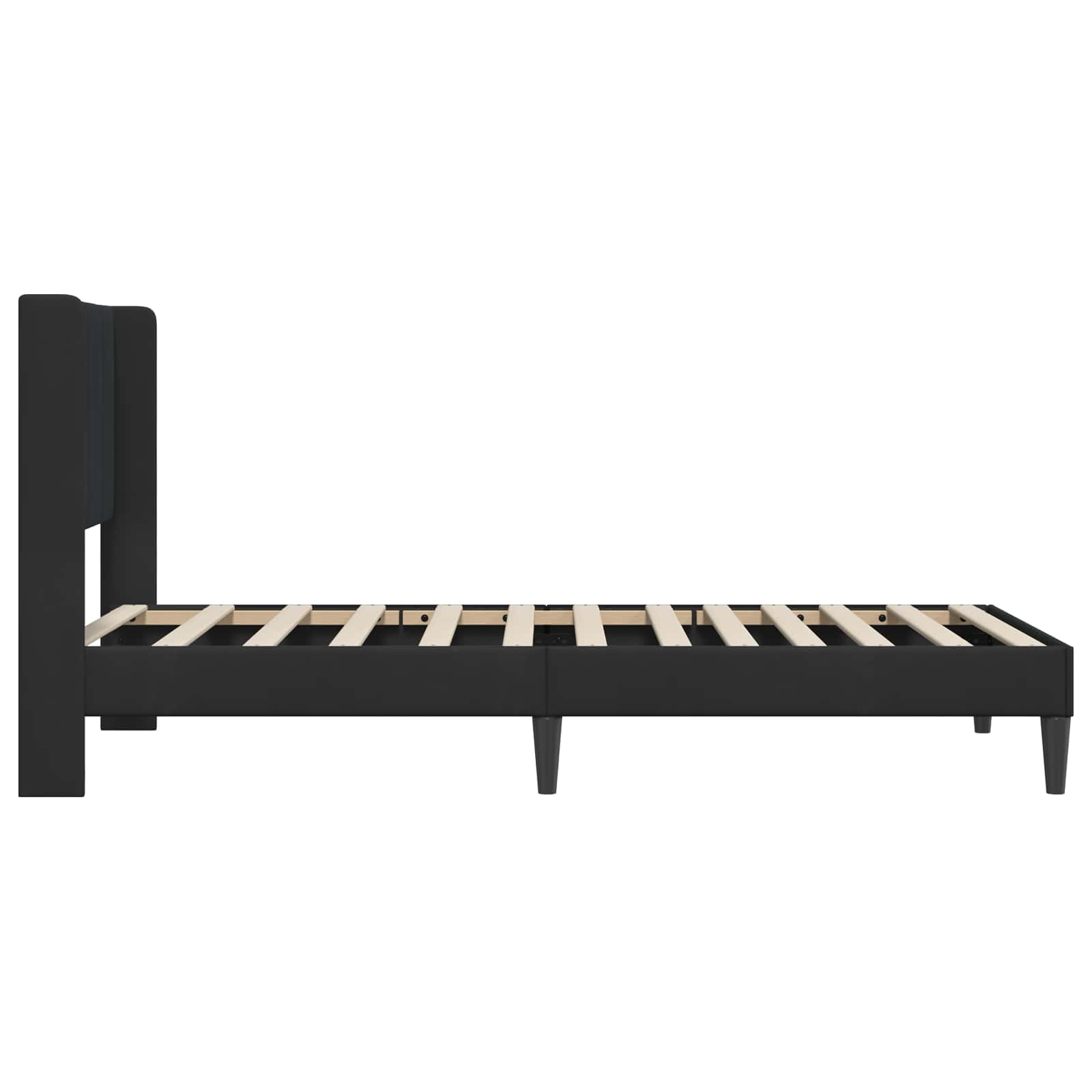 Krevetna konstrukcija s uzglavljem Crna 80 x 200 cm Baršun