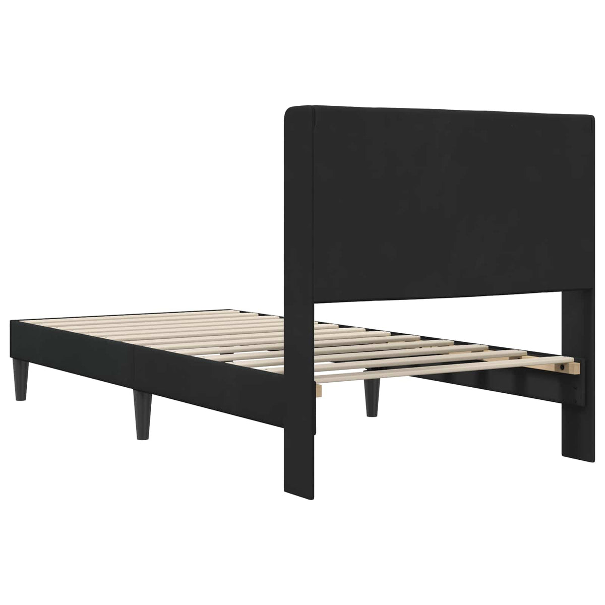 Krevetna konstrukcija s uzglavljem Crna 90 x 190 cm Baršun
