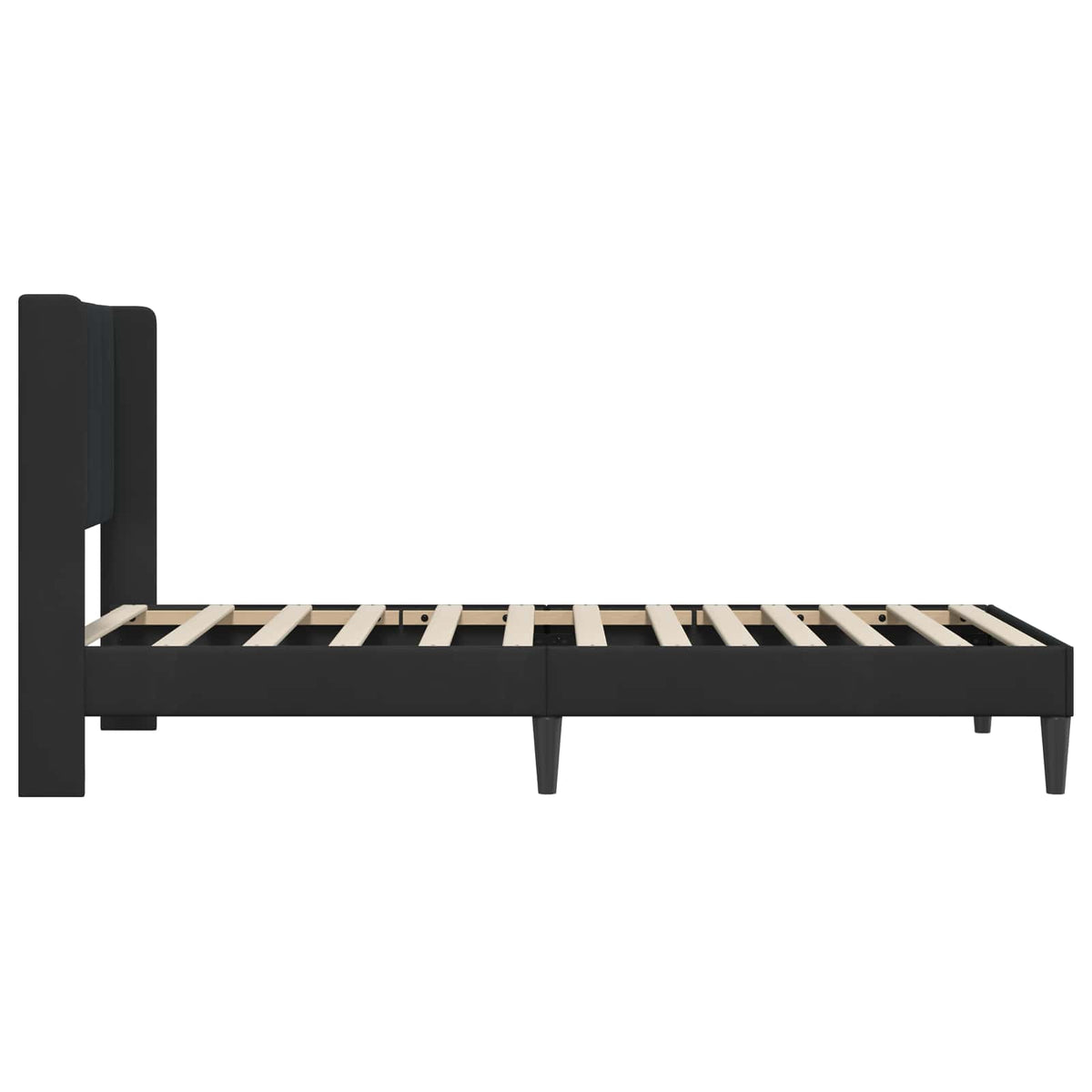 Krevetna konstrukcija s uzglavljem Crna 90 x 190 cm Baršun