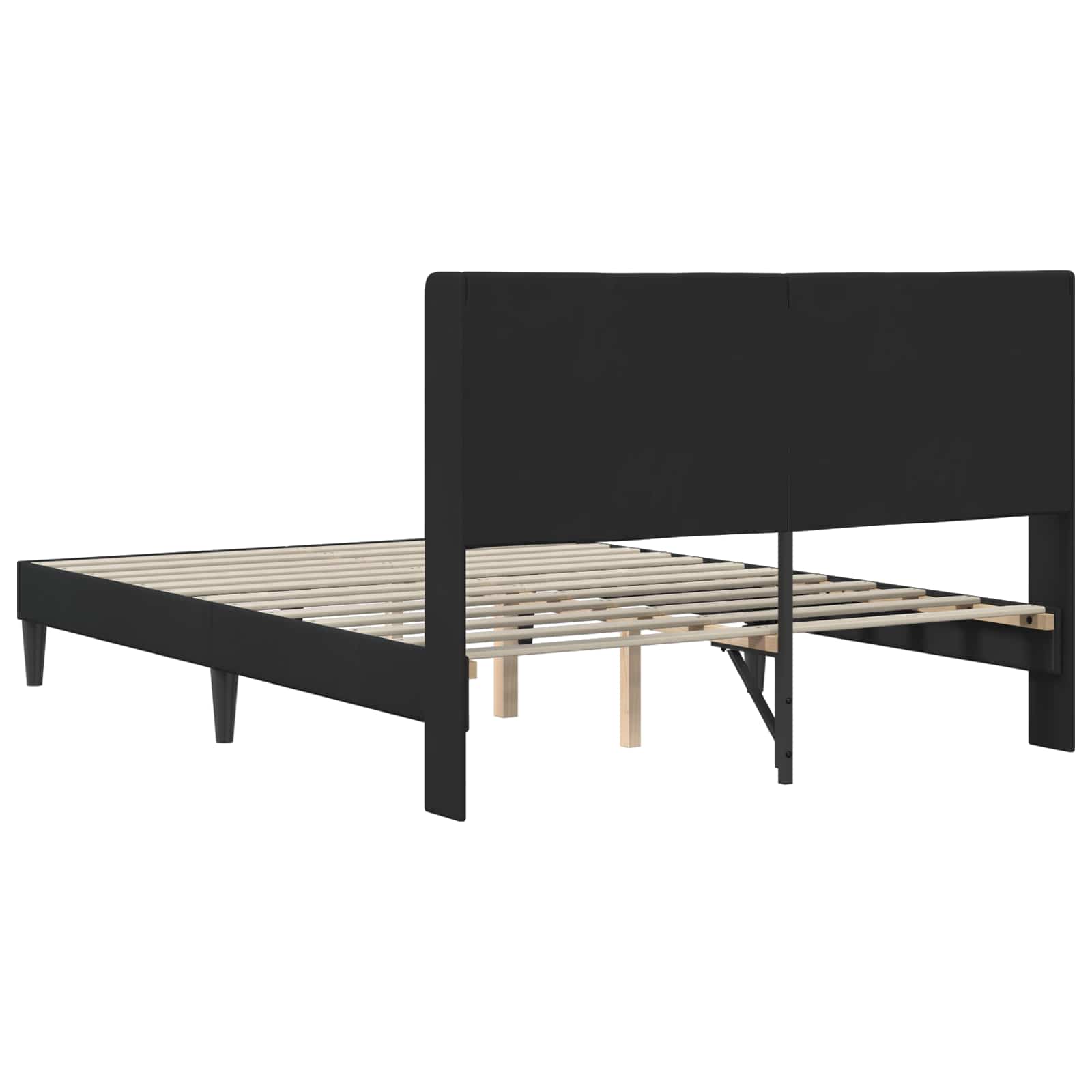 Krevetna konstrukcija s uzglavljem Crna 120 x 200 cm Baršun