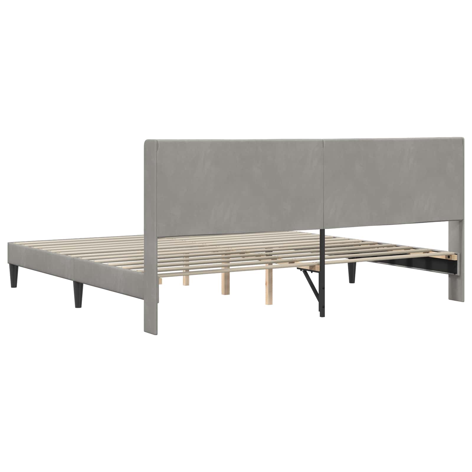 Krevetna konstrukcija Svjetlosiva 180 x 200 cm Baršun