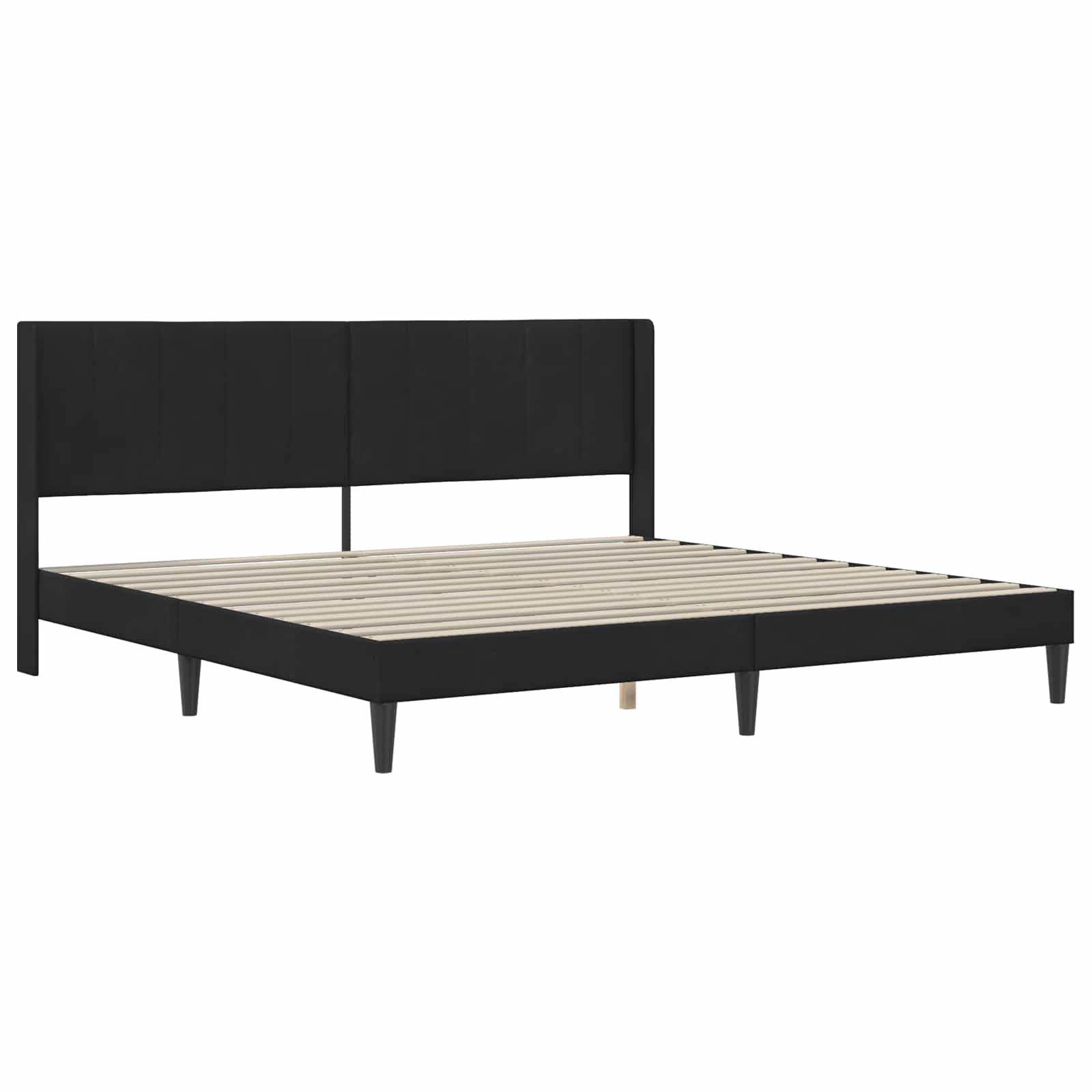 Krevetna konstrukcija s uzglavljem Crna 180 x 200 cm Baršun