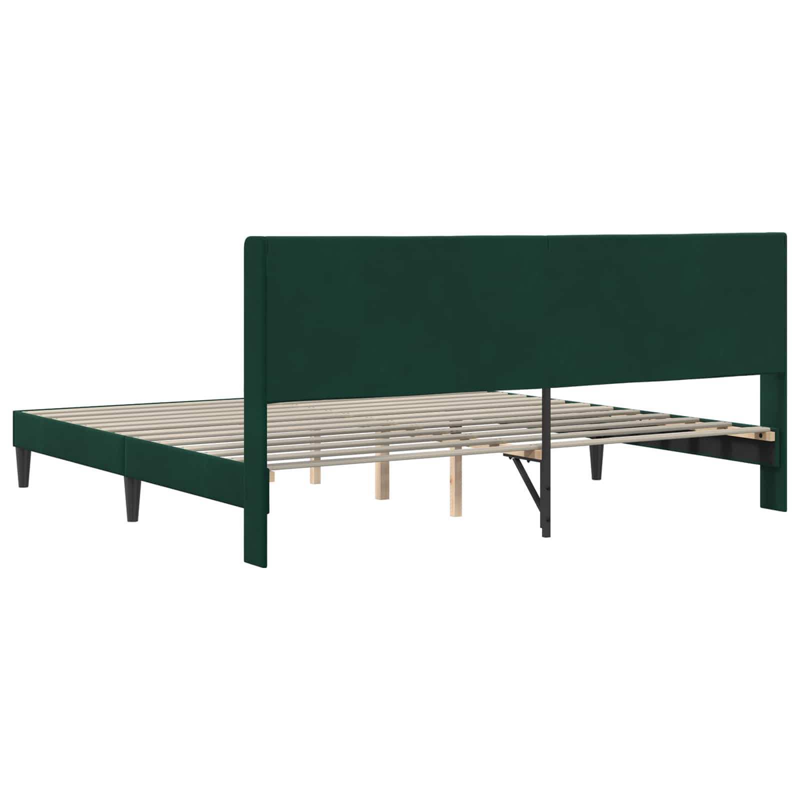 Krevetna konstrukcija Tamnozelena 200 x 200 cm Baršun