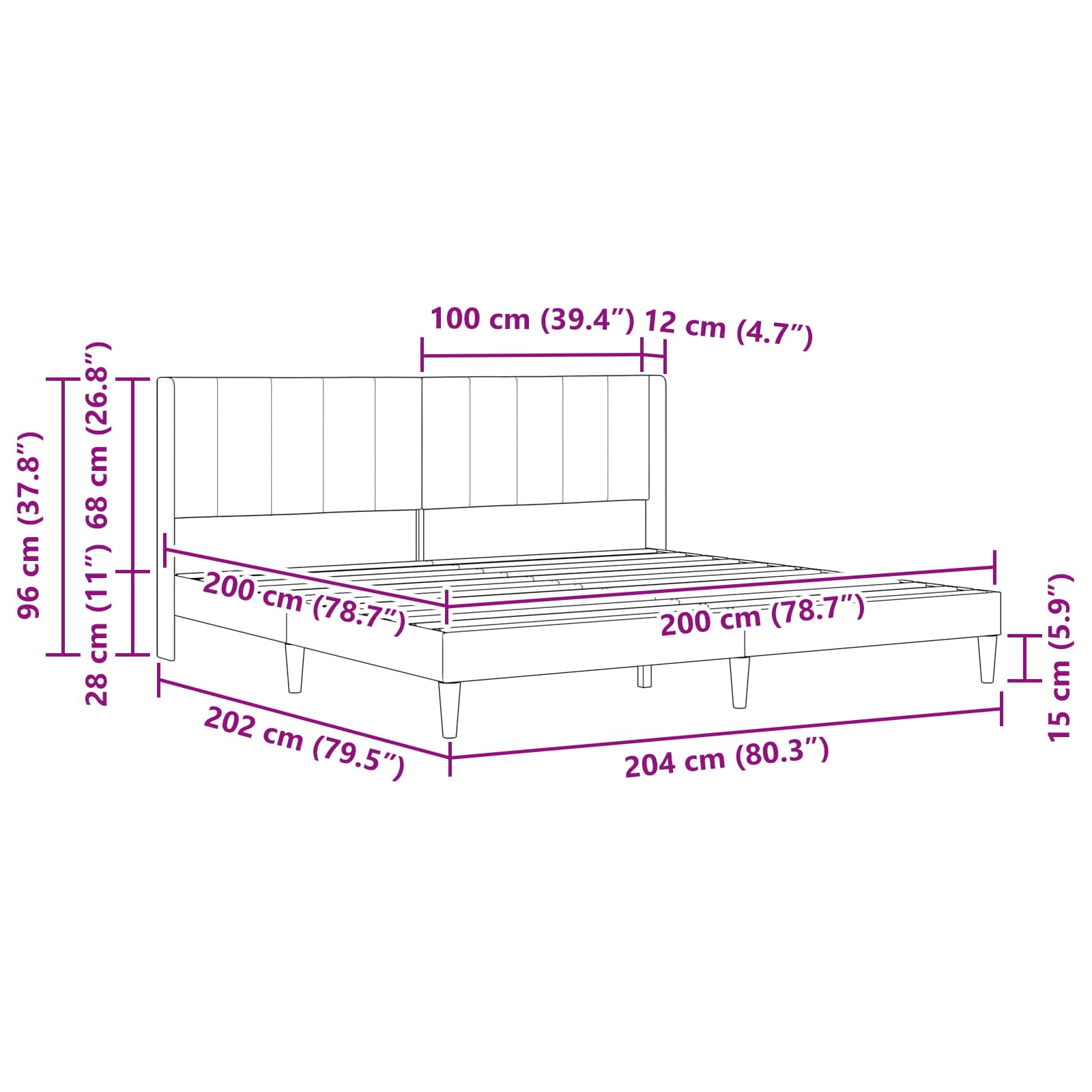 Krevetna konstrukcija Tamnozelena 200 x 200 cm Baršun