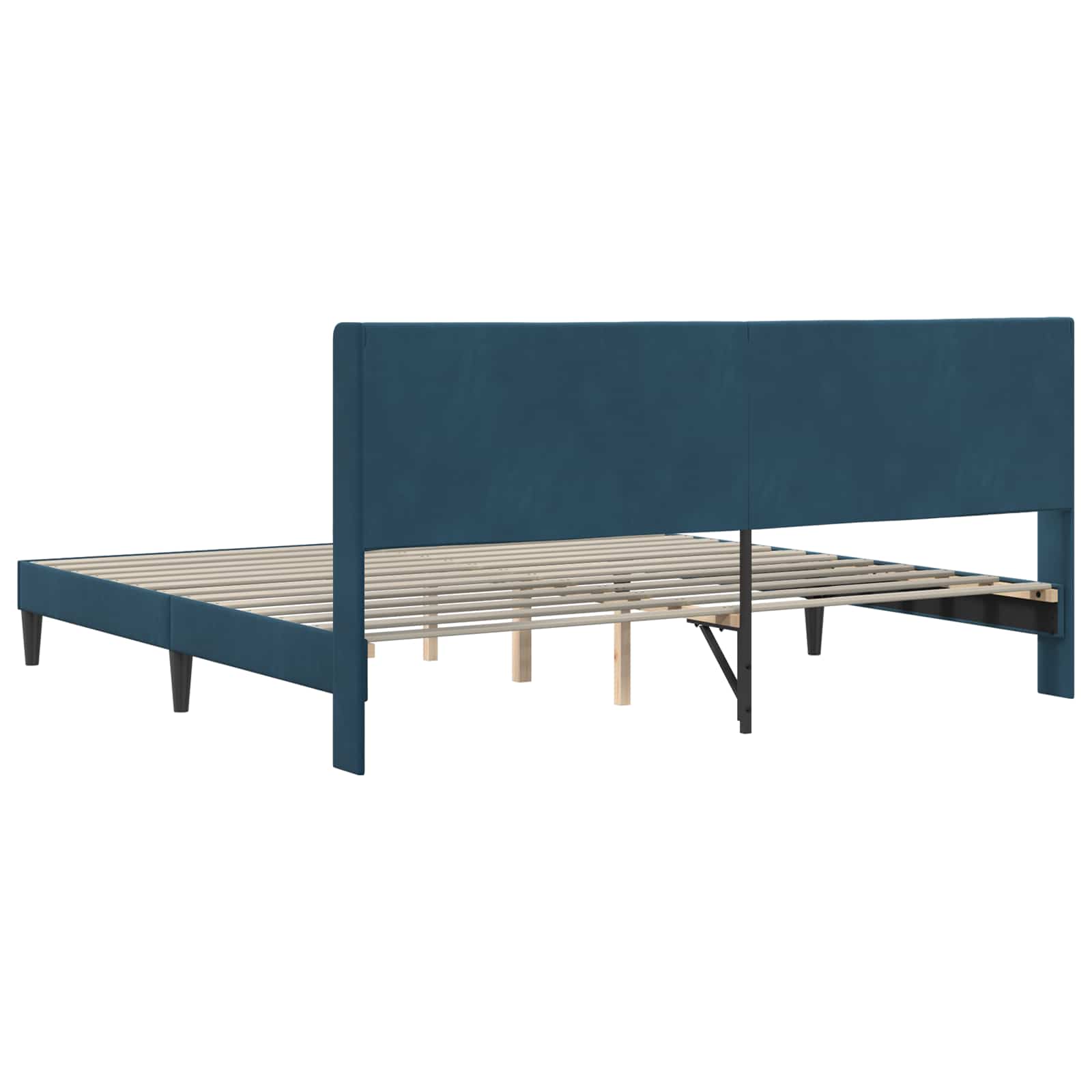 Krevetna konstrukcija s uzglavljem Plava 200 x 200 cm Baršun