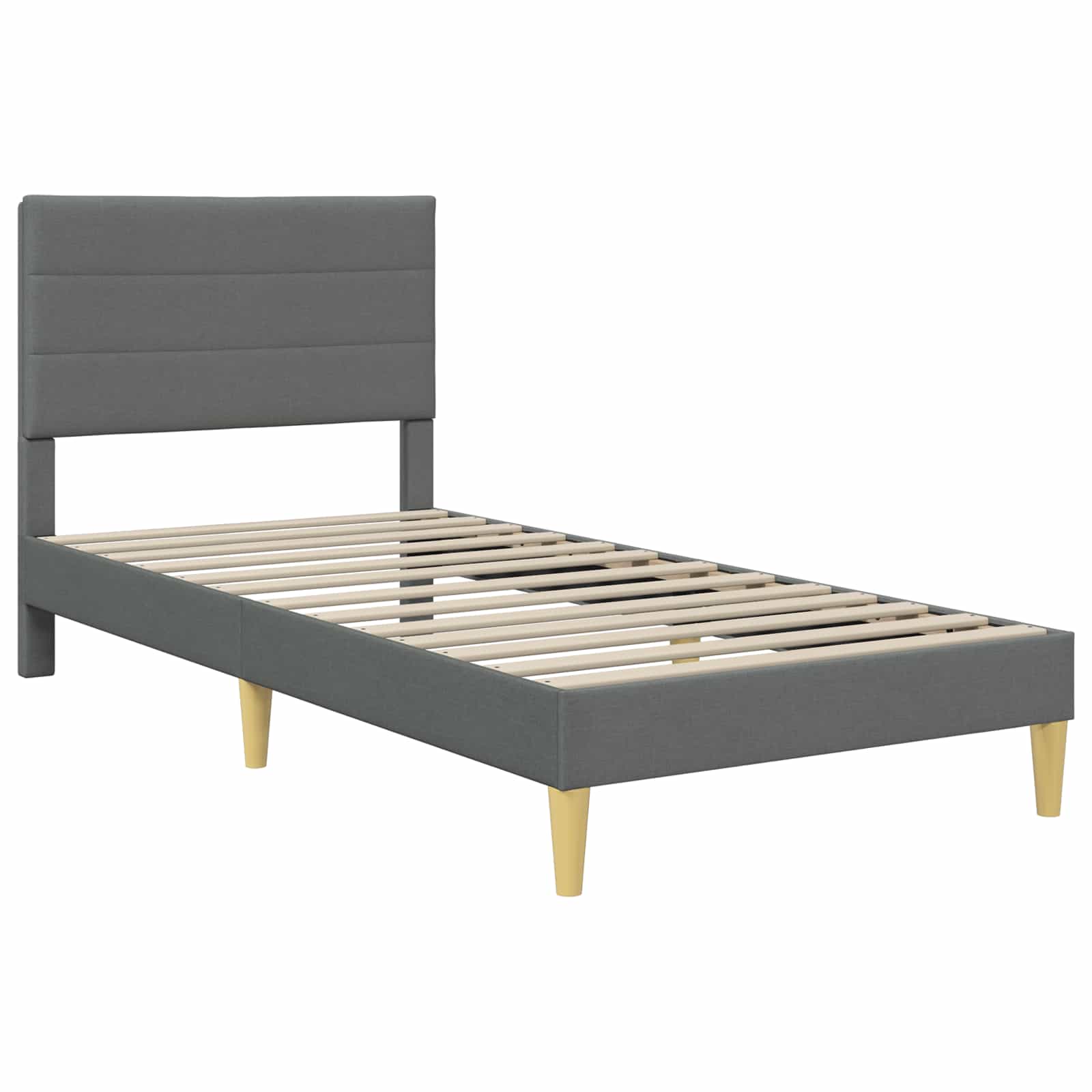 Krevetna konstrukcija Tamnosiva 90 x 200 cm Tkanina