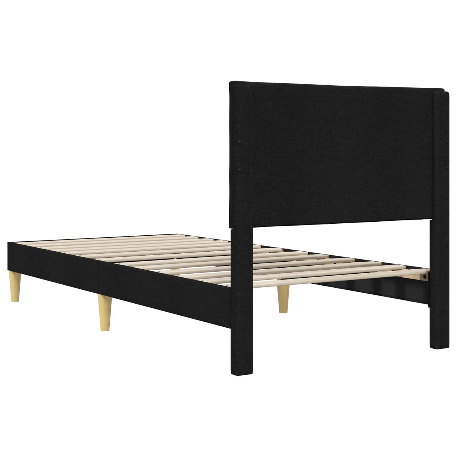 Krevetna konstrukcija s uzglavljem Crna 90 x 200 cm Tkanina