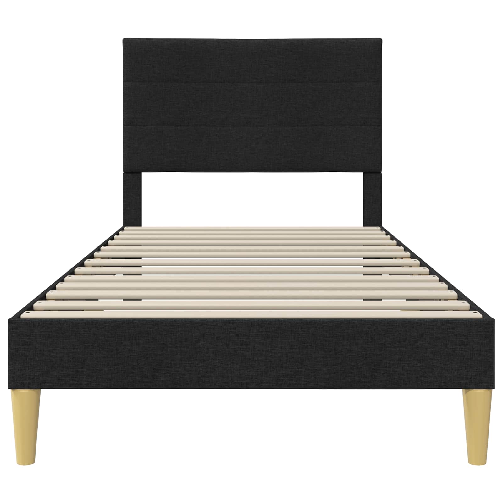 Krevetna konstrukcija s uzglavljem Crna 90 x 200 cm Tkanina
