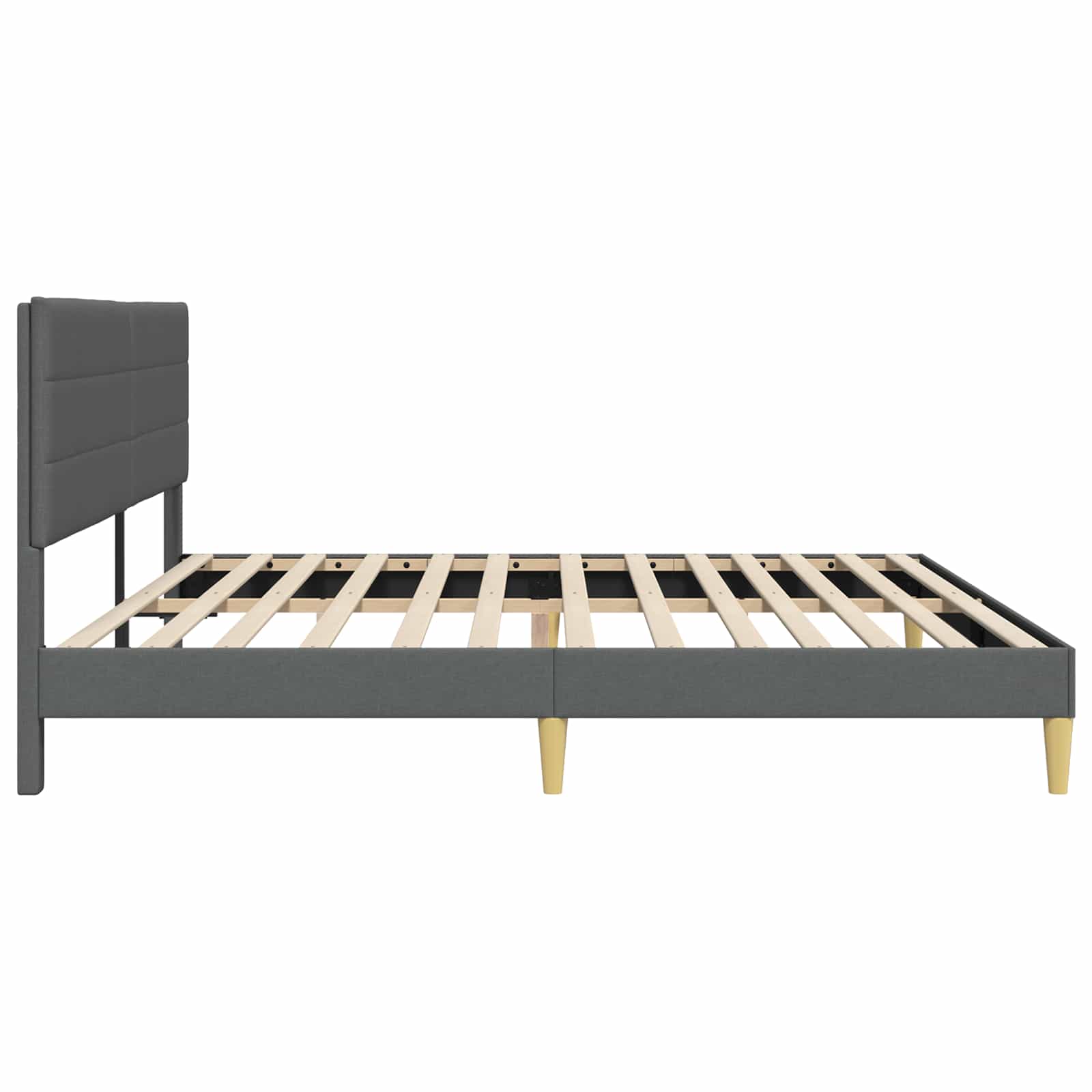 Krevetna konstrukcija Tamnosiva 200 x 200 cm Tkanina
