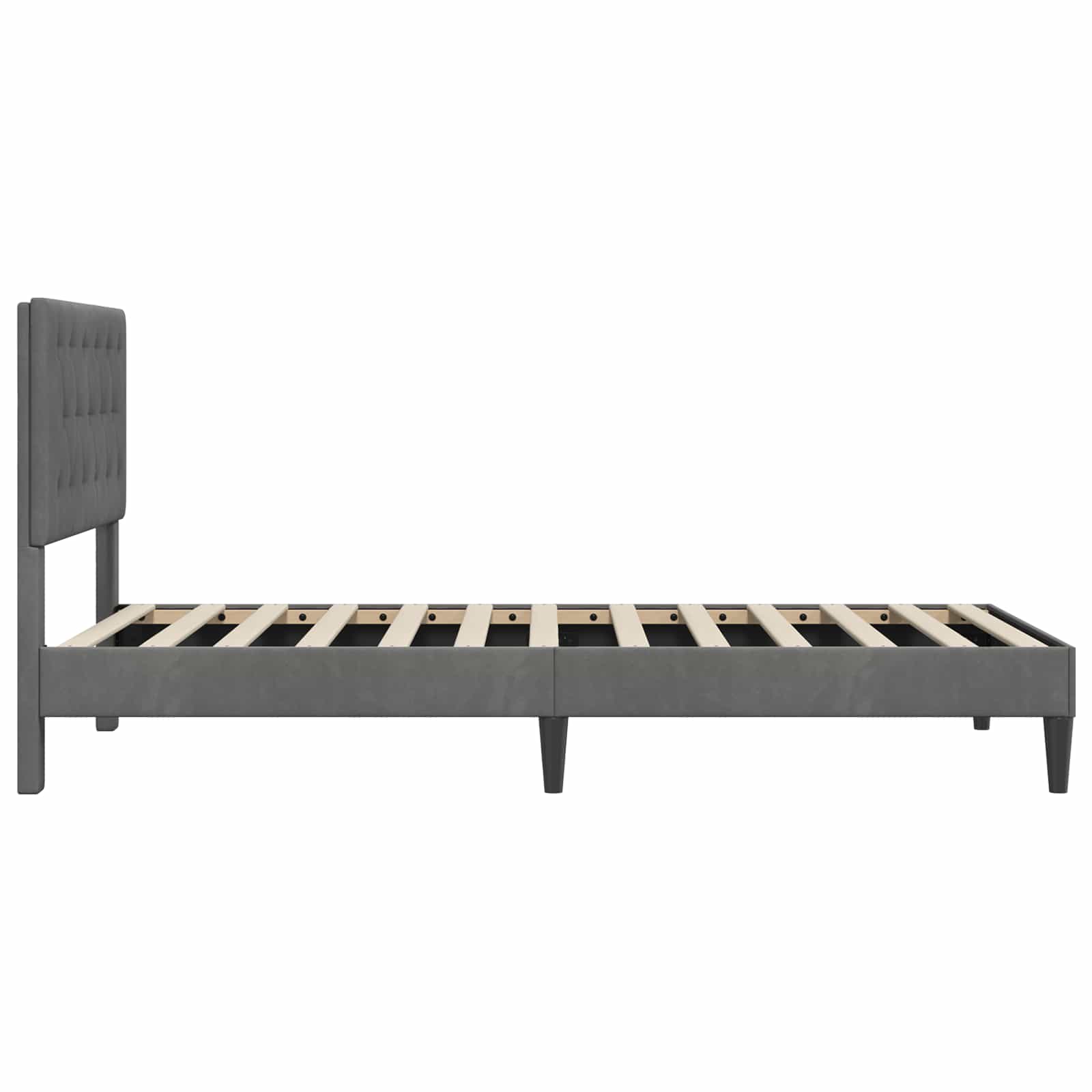 Krevetna konstrukcija s uzglavljem Tamnosiva 80 x 200 cm Baršun