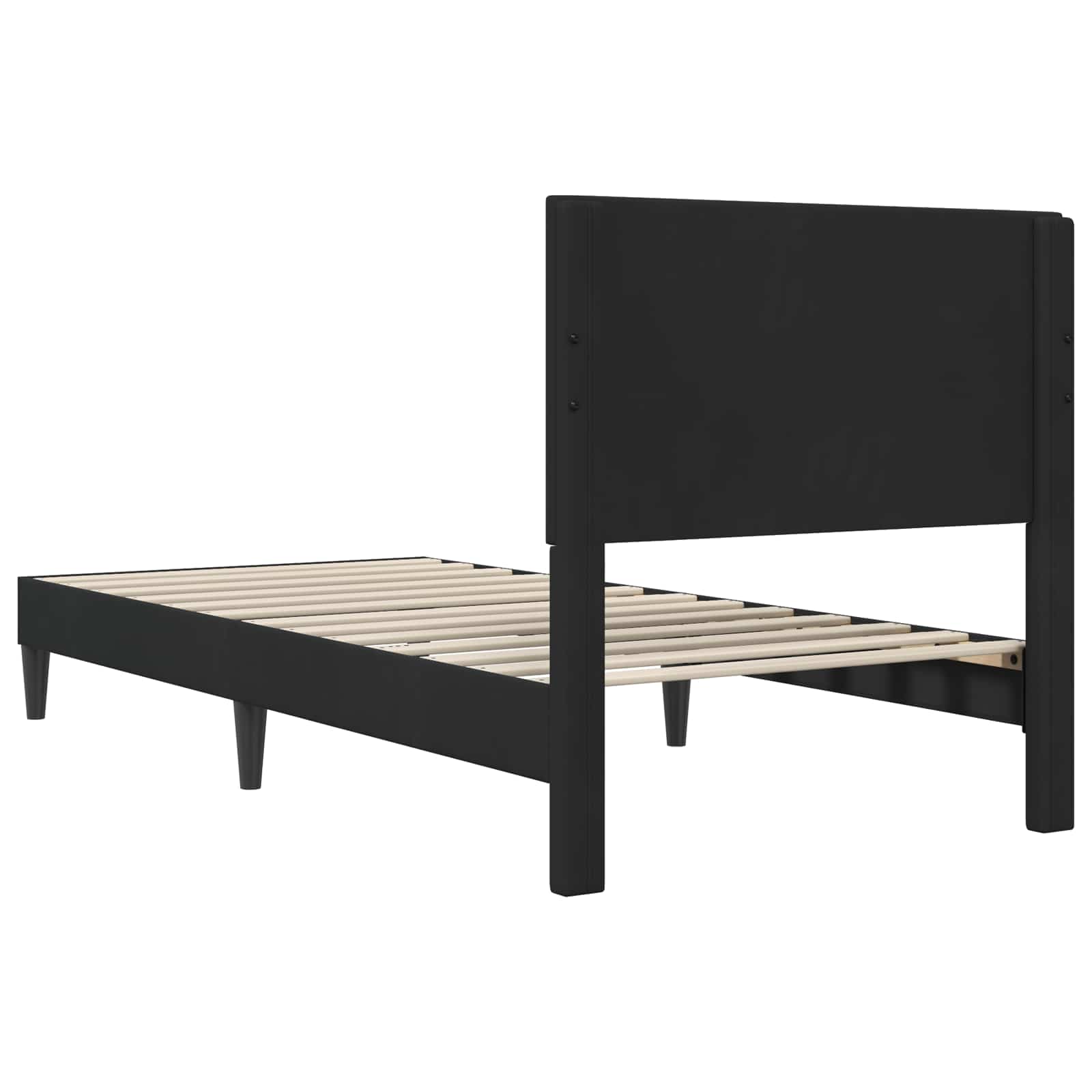 Krevetna konstrukcija s uzglavljem Crna 90 x 190 cm Baršun