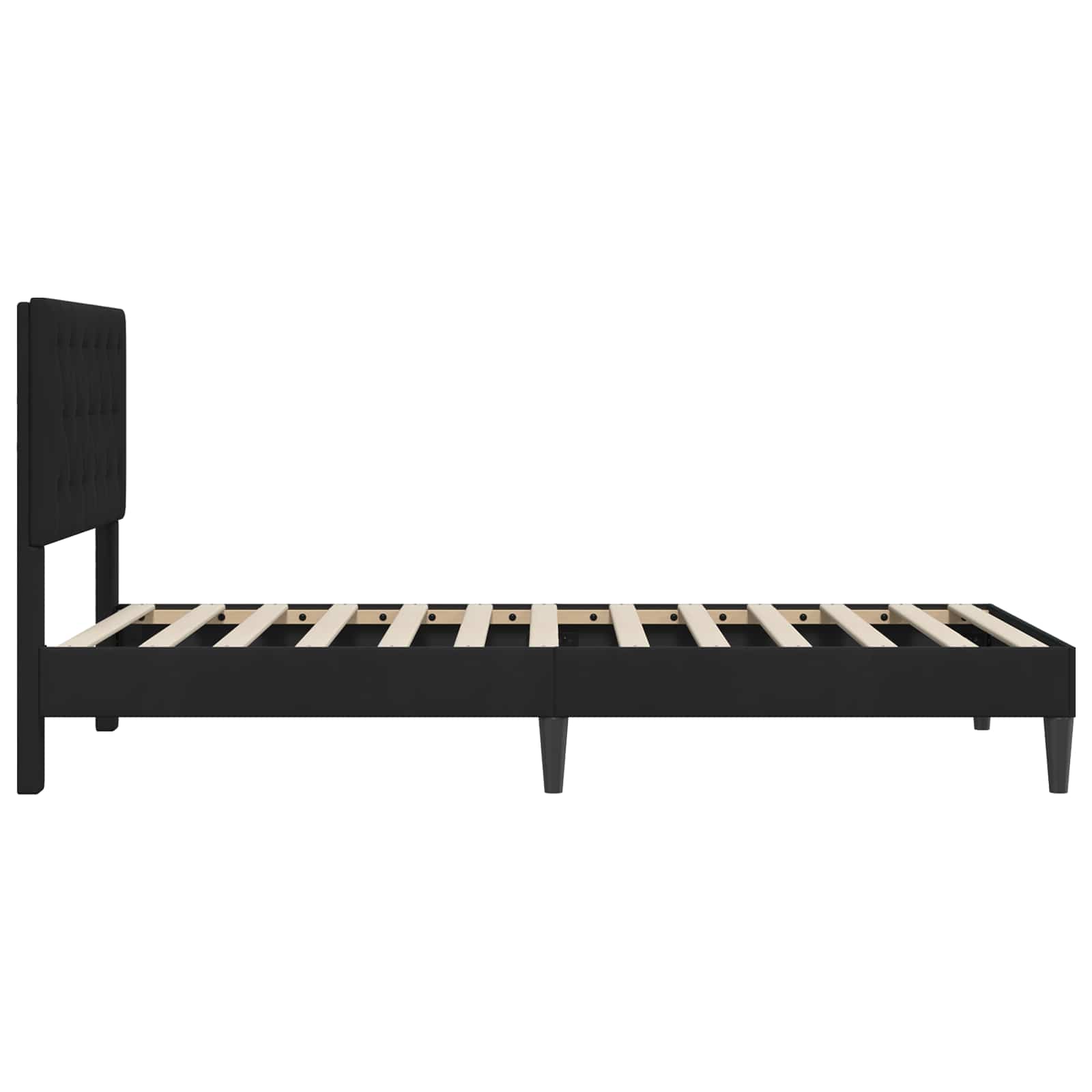 Krevetna konstrukcija s uzglavljem Crna 90 x 190 cm Baršun