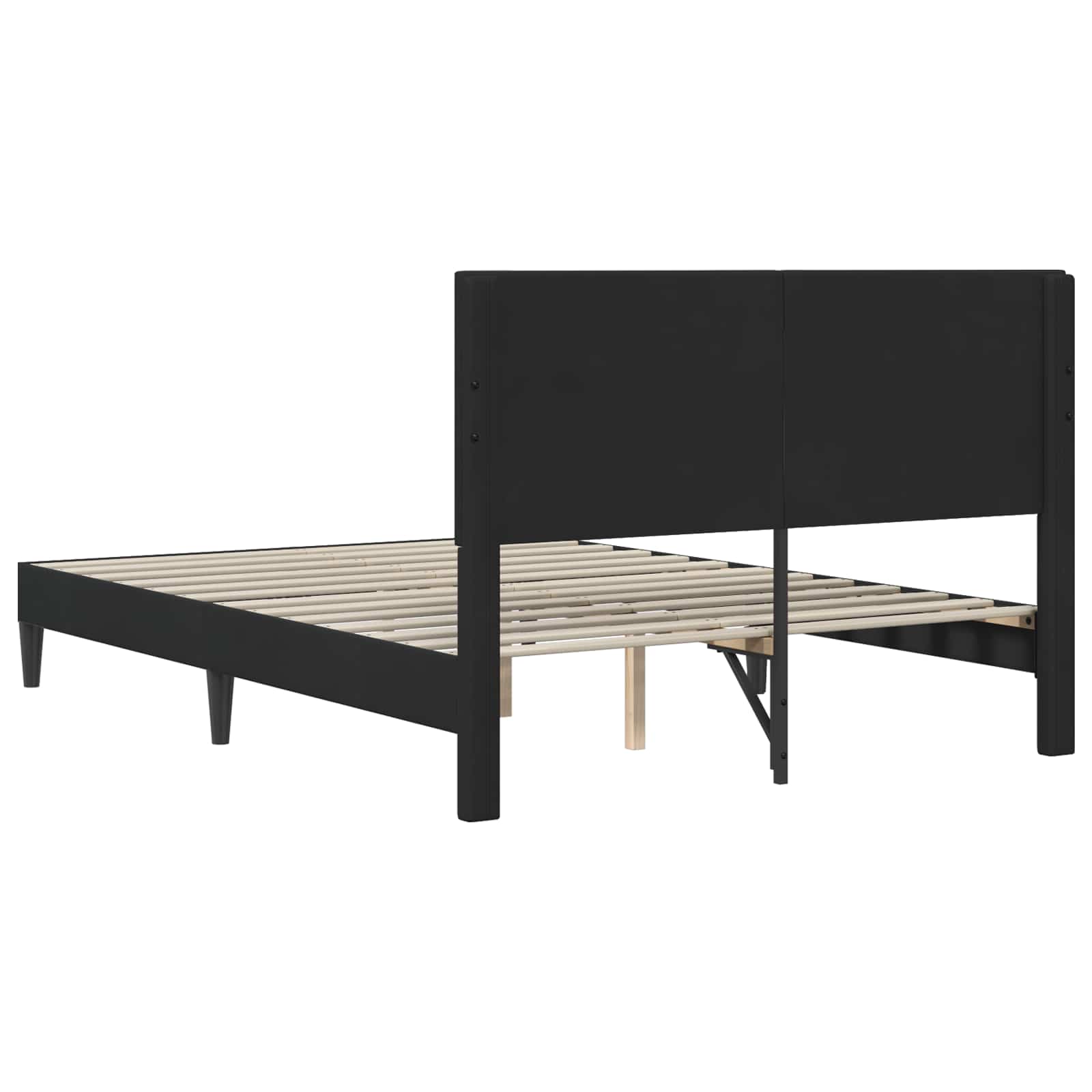 Krevetna konstrukcija s uzglavljem Crna 140 x 200 cm Baršun