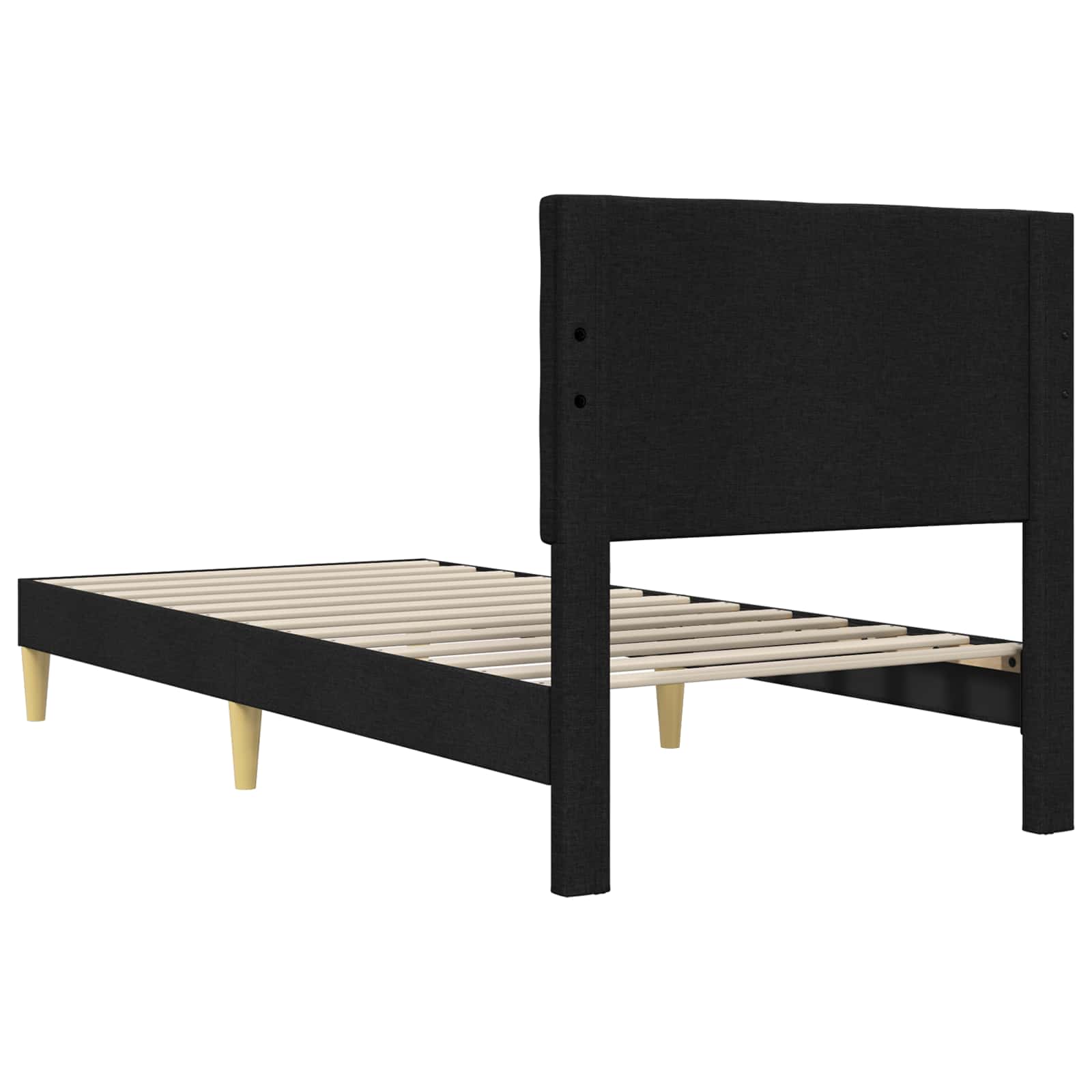 Krevetna konstrukcija s uzglavljem Crna 80 x 200 cm Tkanina