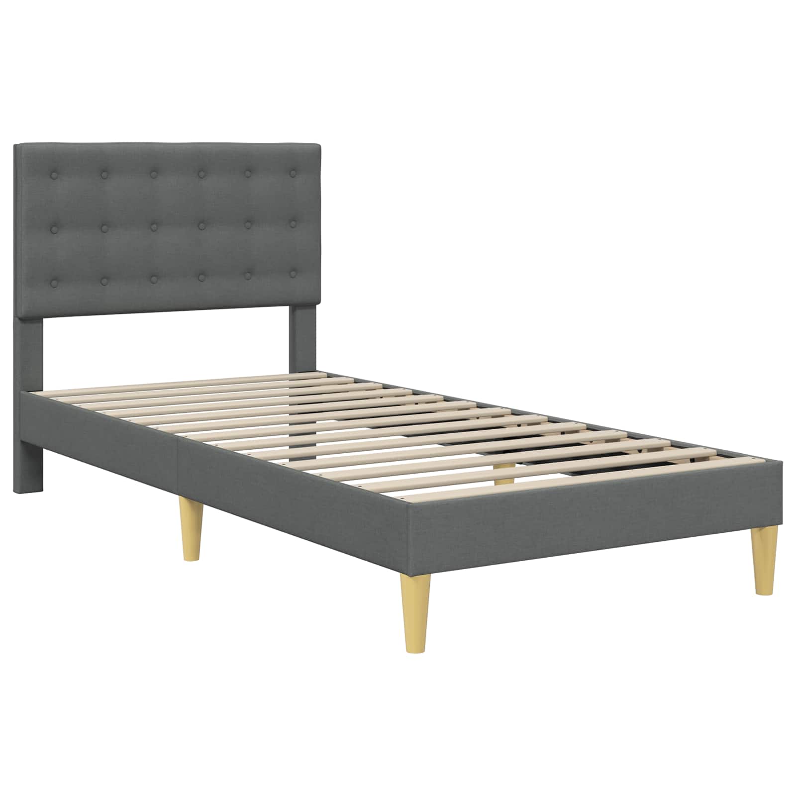 Krevetna konstrukcija Tamnosiva 90 x 190 cm Tkanina