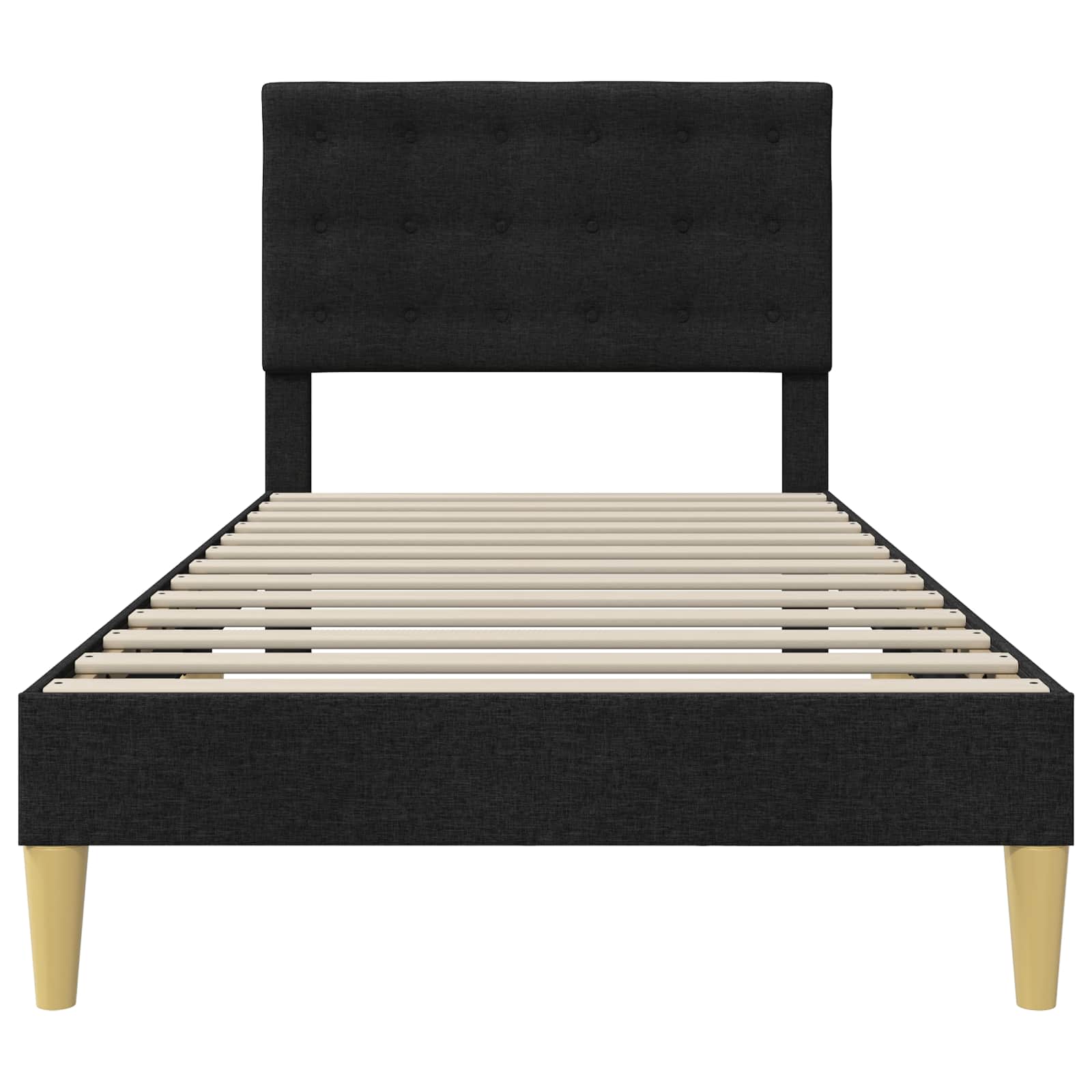 Krevetna konstrukcija s uzglavljem Crna 100 x 200 cm Tkanina