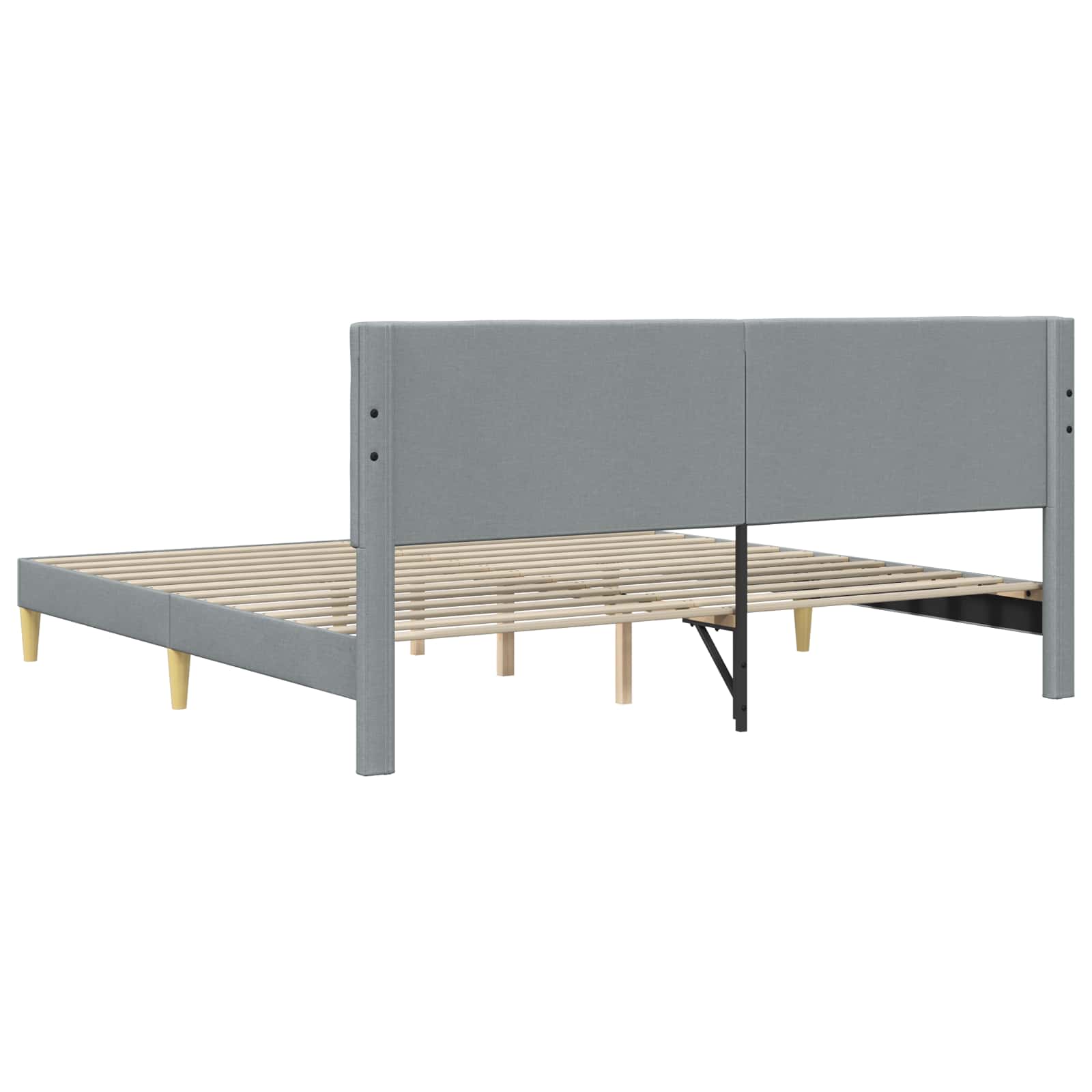 Krevetna konstrukcija Svjetlosiva 200 x 200 cm Tkanina