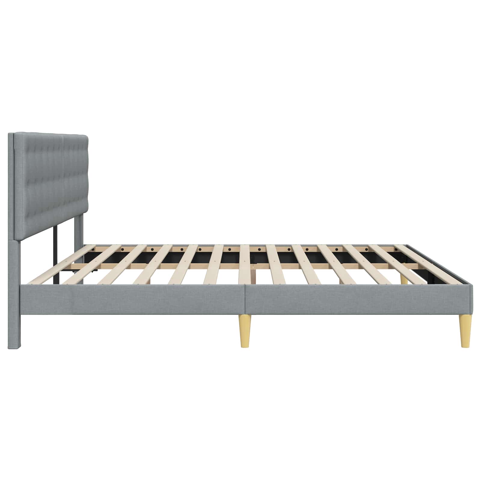 Krevetna konstrukcija Svjetlosiva 200 x 200 cm Tkanina