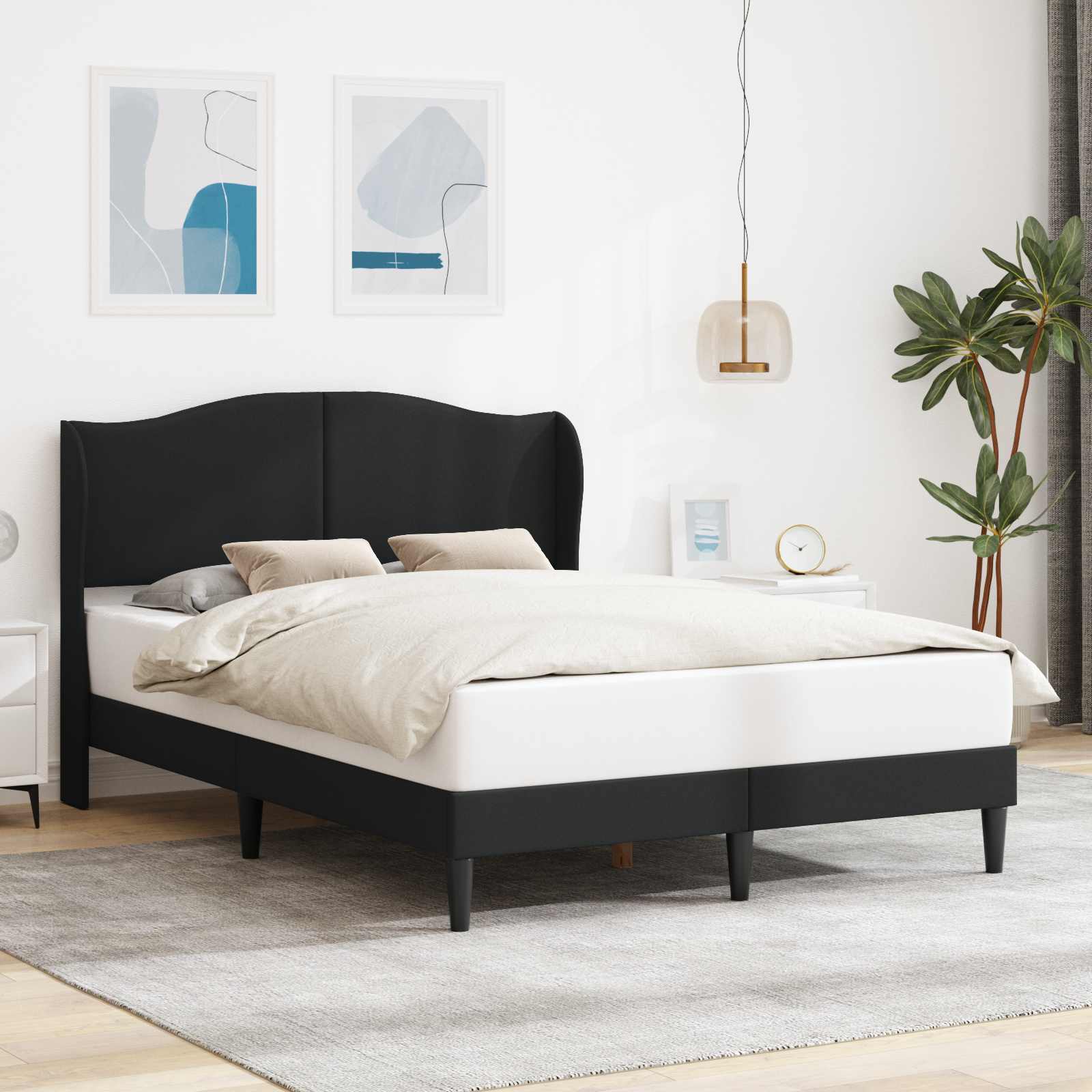 Krevetna konstrukcija Crna 160 x 200 cm Umjetna koža