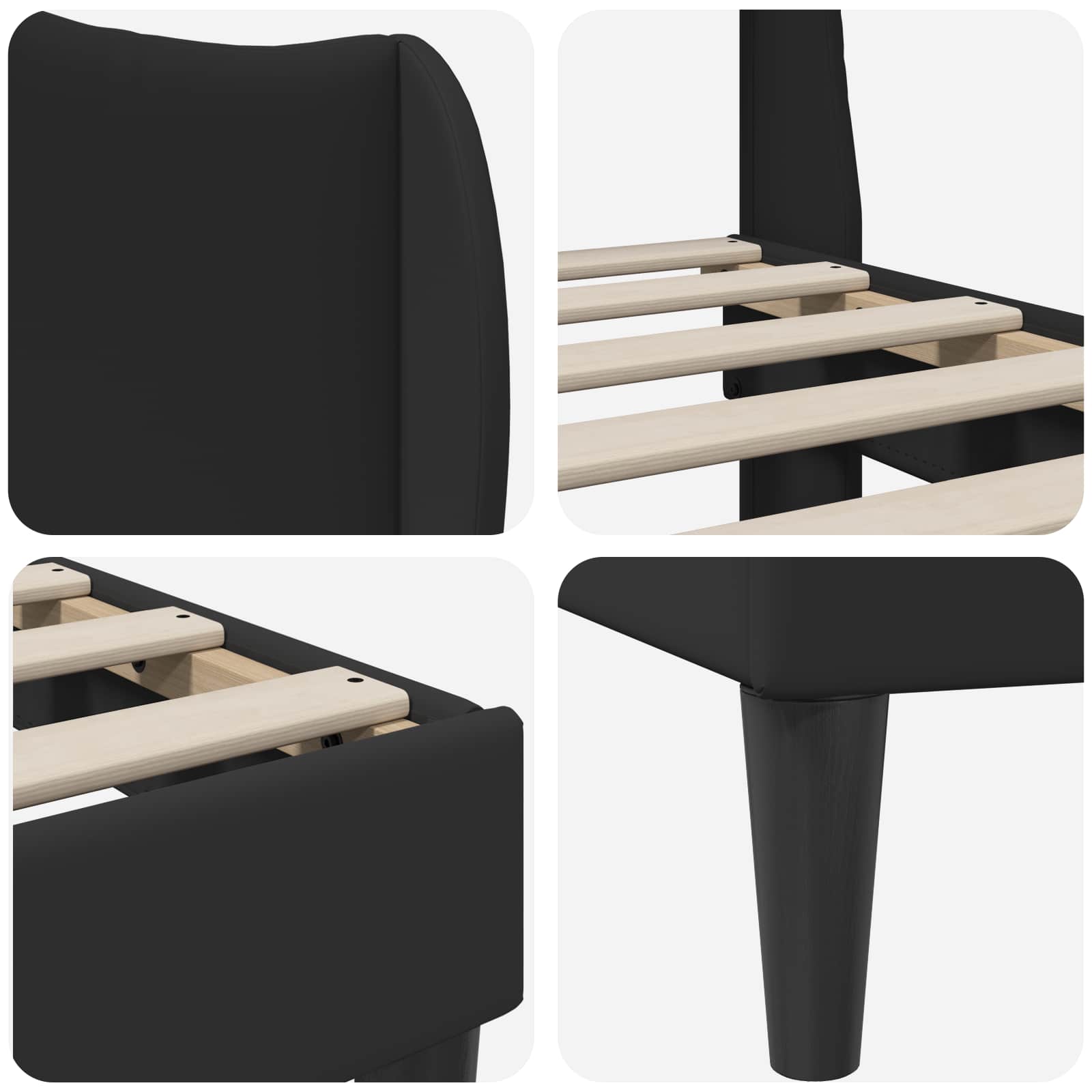 Krevetna konstrukcija Crna 200 x 200 cm Umjetna koža