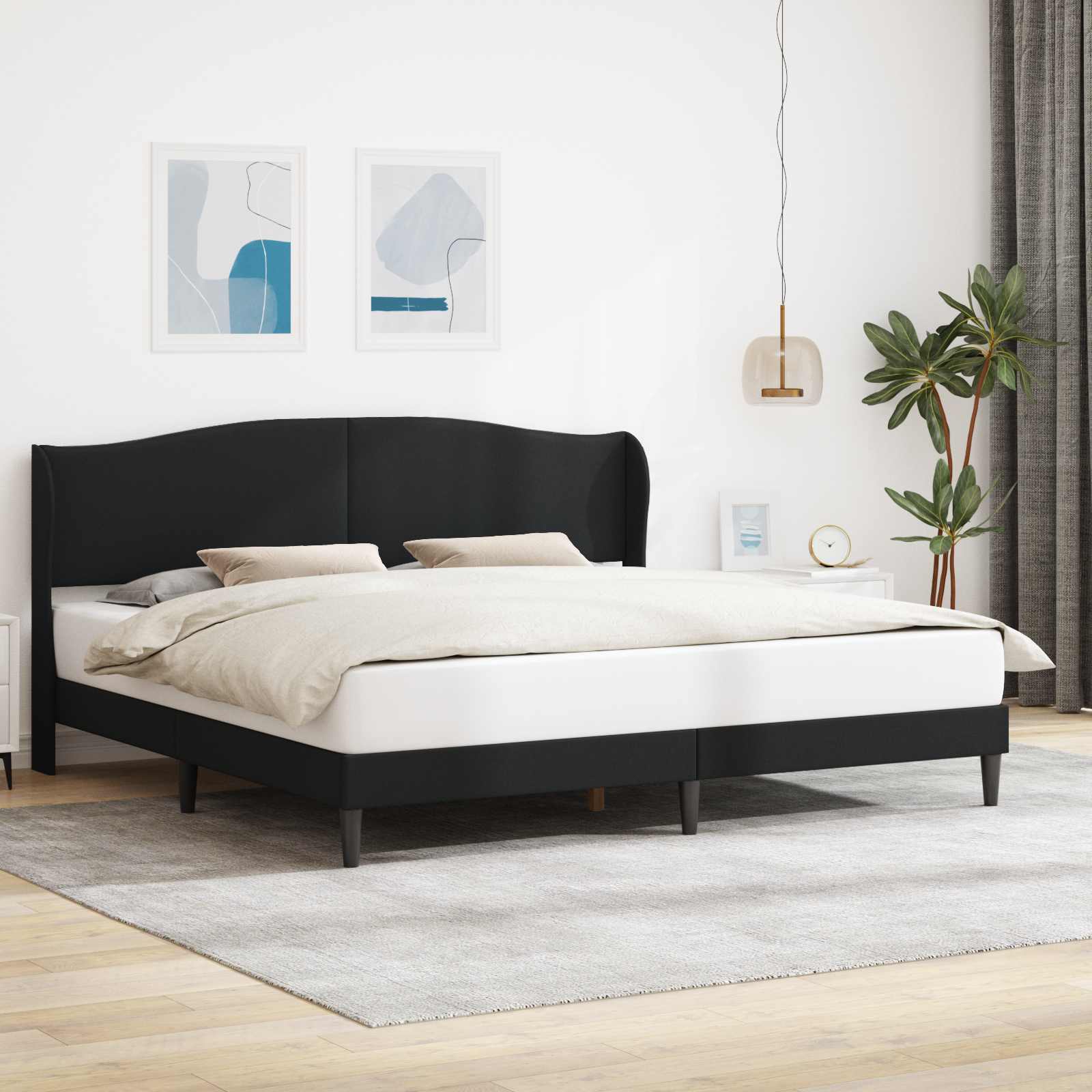 Krevetna konstrukcija Crna 200 x 200 cm Umjetna koža