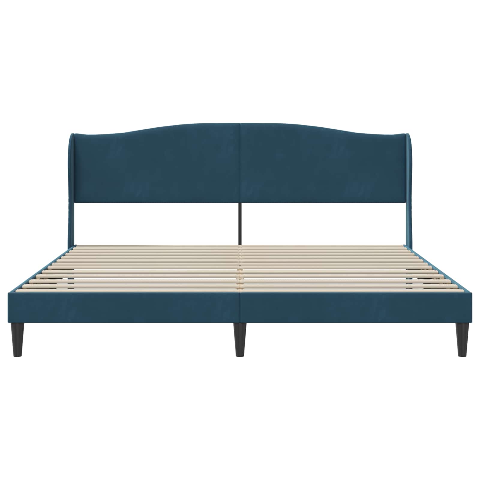 Krevetna konstrukcija s uzglavljem Plava 200 x 200 cm Baršun