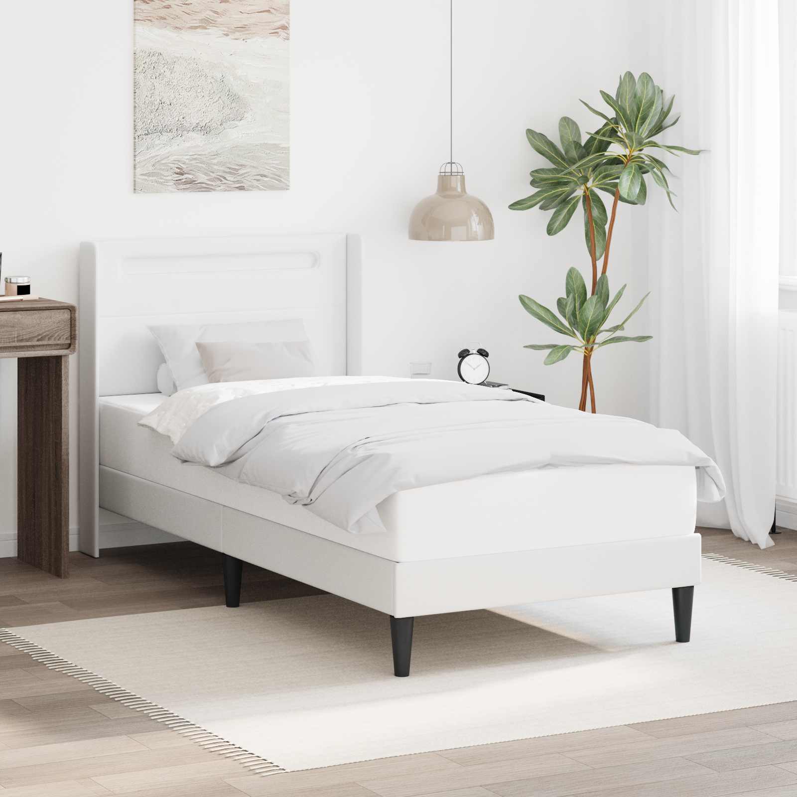 Krevetna konstrukcija Bijela 80 x 200 cm Umjetna koža
