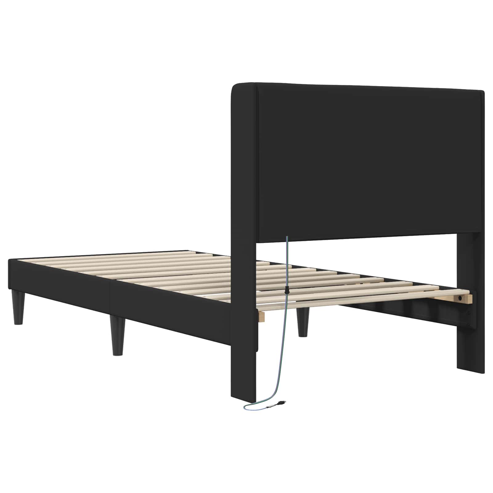 Krevetna konstrukcija Crna 100 x 200 cm Umjetna koža