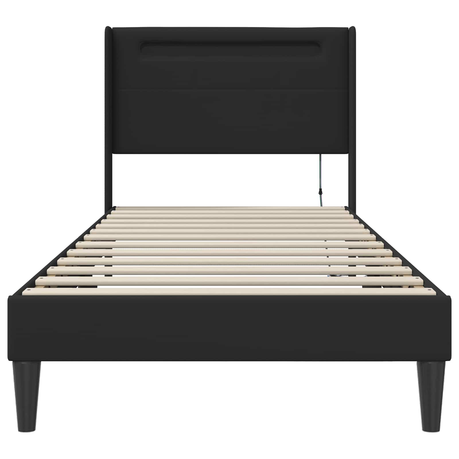 Krevetna konstrukcija Crna 100 x 200 cm Umjetna koža