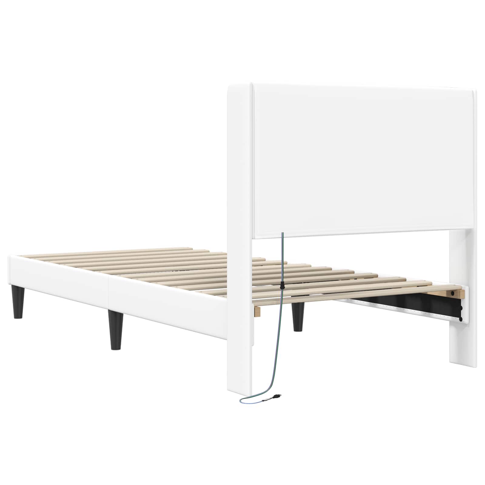 Krevetna konstrukcija Bijela 100 x 200 cm Umjetna koža