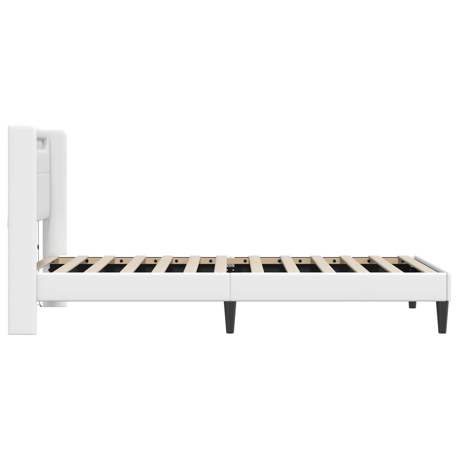 Krevetna konstrukcija Bijela 100 x 200 cm Umjetna koža