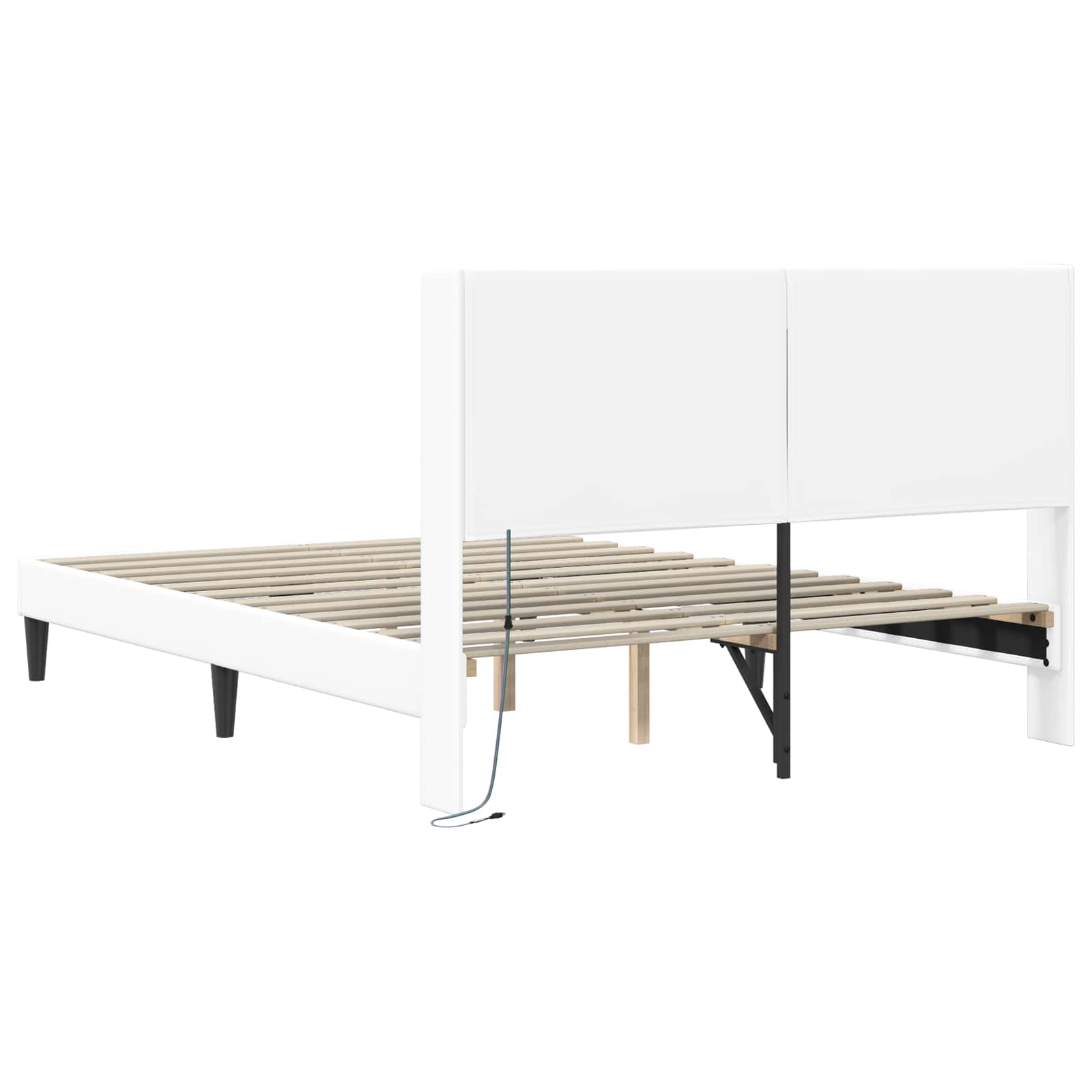 Krevetna konstrukcija Bijela 140 x 190 cm Umjetna koža