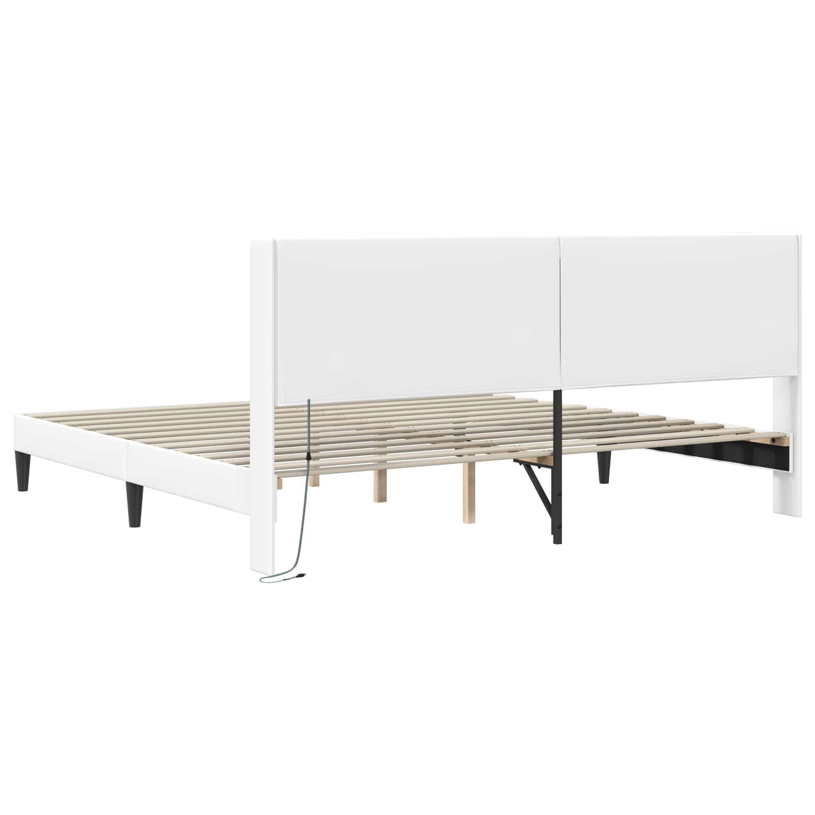 Krevetna konstrukcija Bijela 180 x 200 cm Umjetna koža