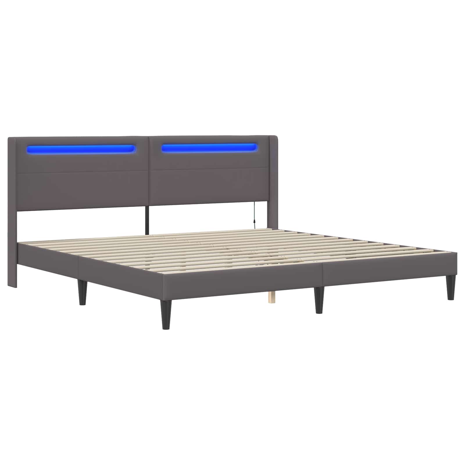 Krevetna konstrukcija Siva 200 x200 cm Umjetna koža