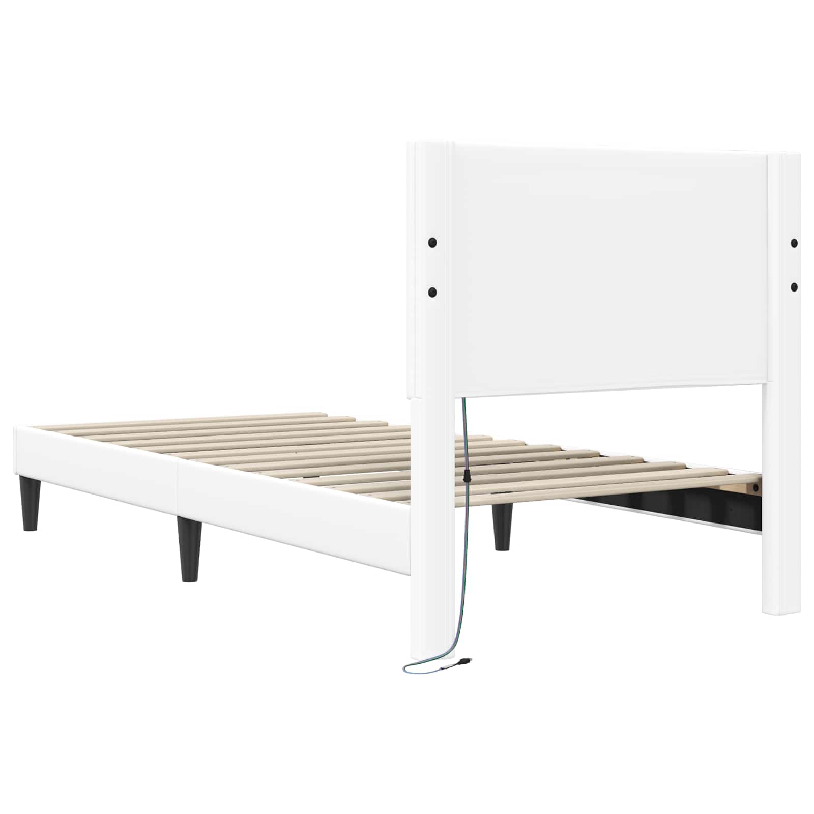 Krevetna konstrukcija Bijela 80 x 200 cm Umjetna koža