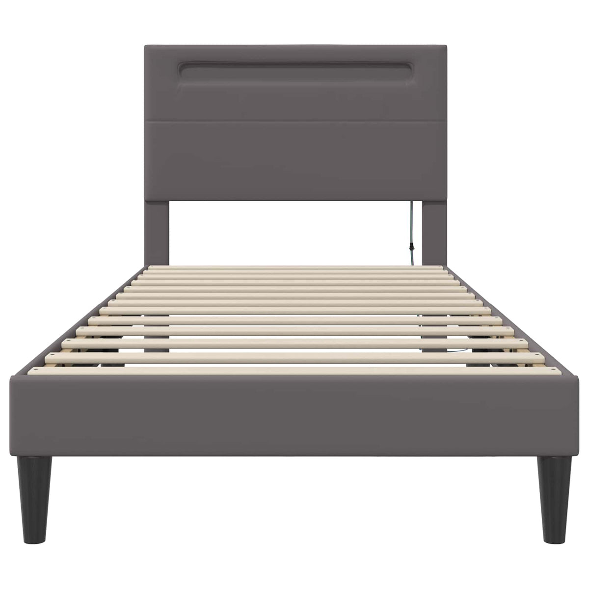 Krevetna konstrukcija Siva 90 x 200 cm Umjetna koža