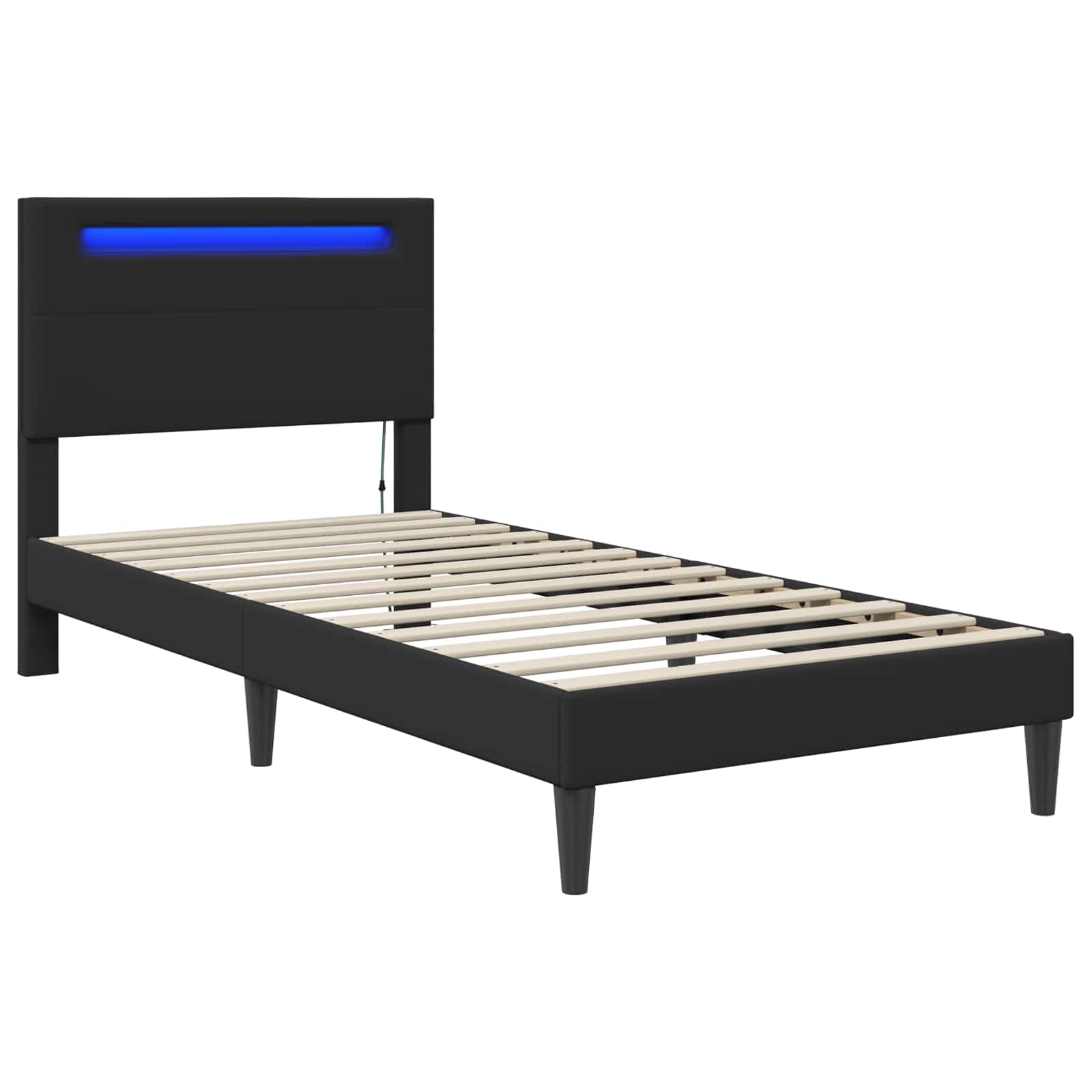 Krevetna konstrukcija Crna 90 x 200 cm Umjetna koža