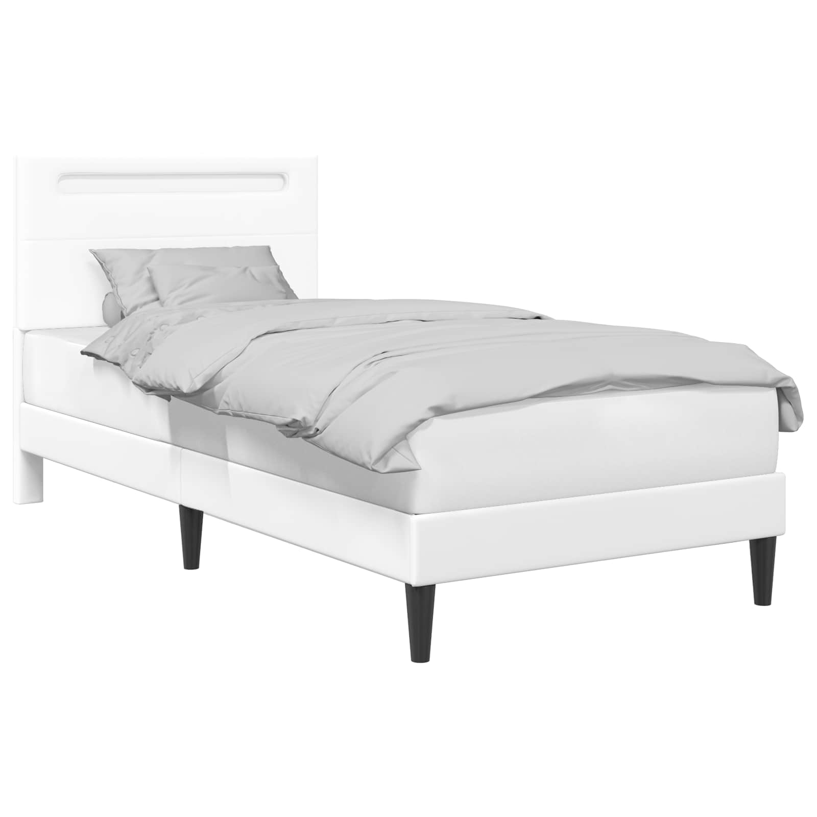 Krevetna konstrukcija Bijela 90 x 200 cm Umjetna koža