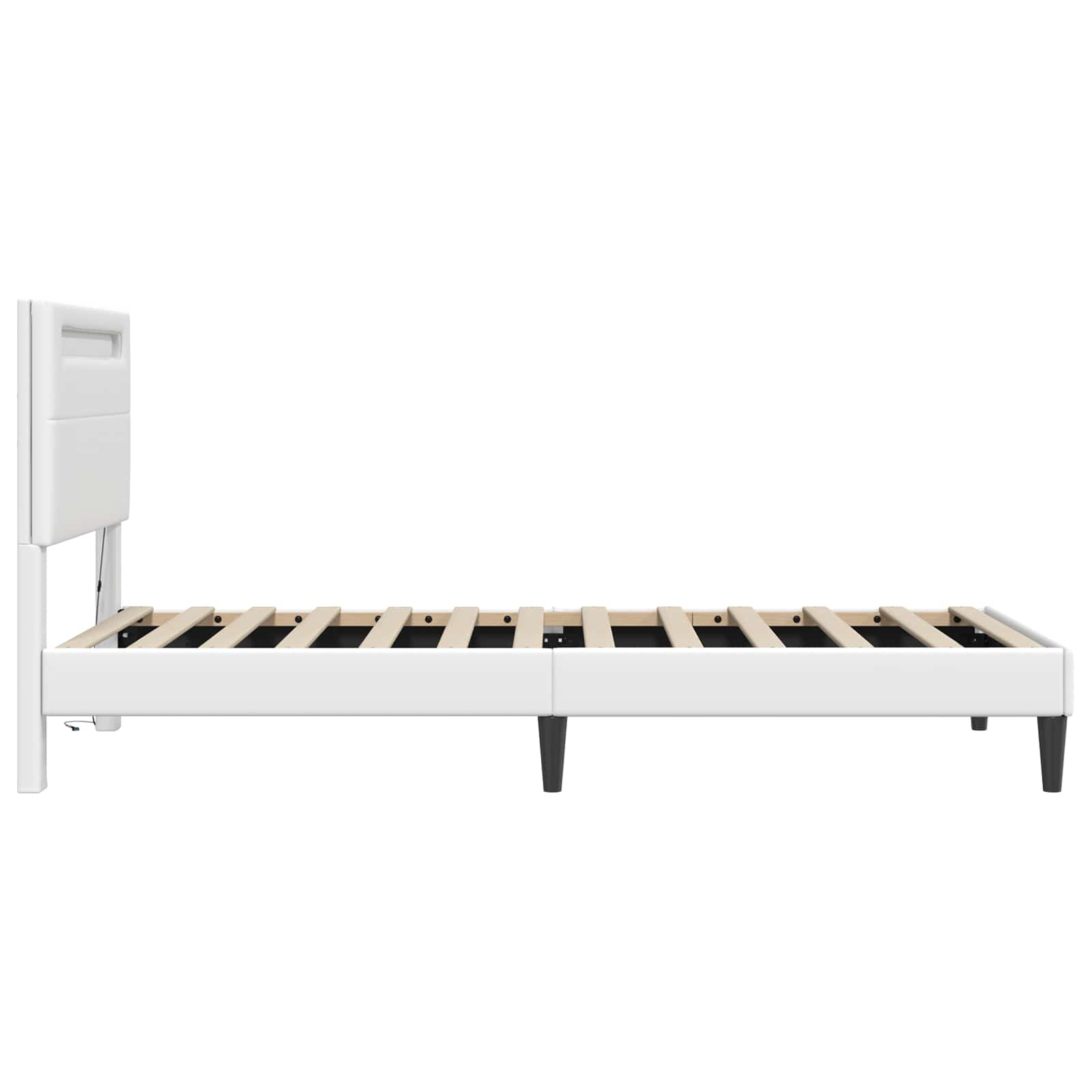 Krevetna konstrukcija Bijela 90 x 200 cm Umjetna koža