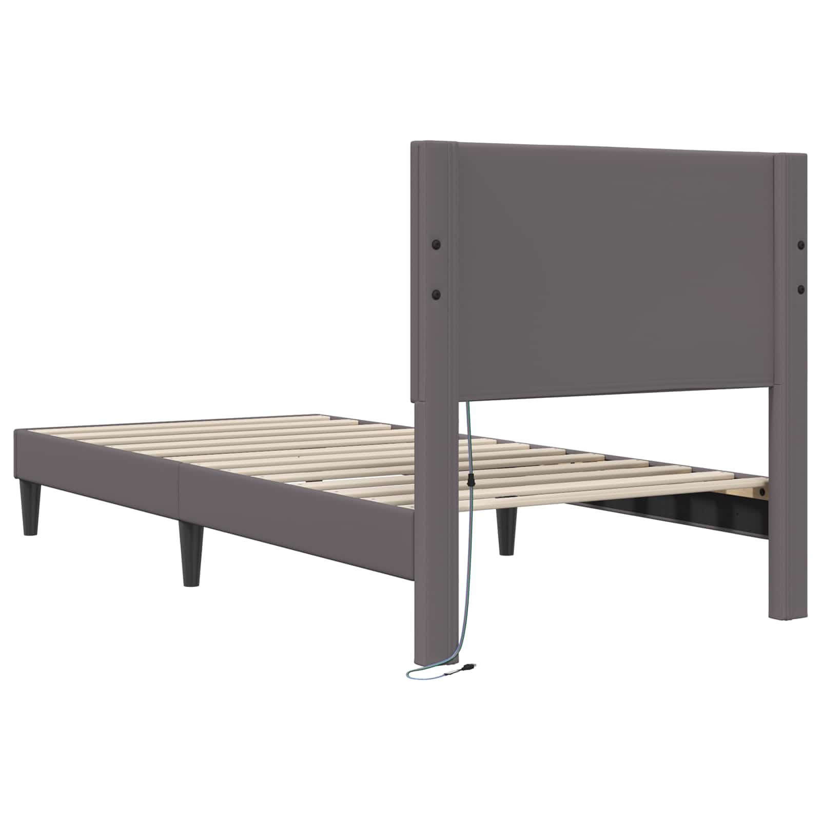 Krevetna konstrukcija Siva 100 x 200 cm Umjetna koža