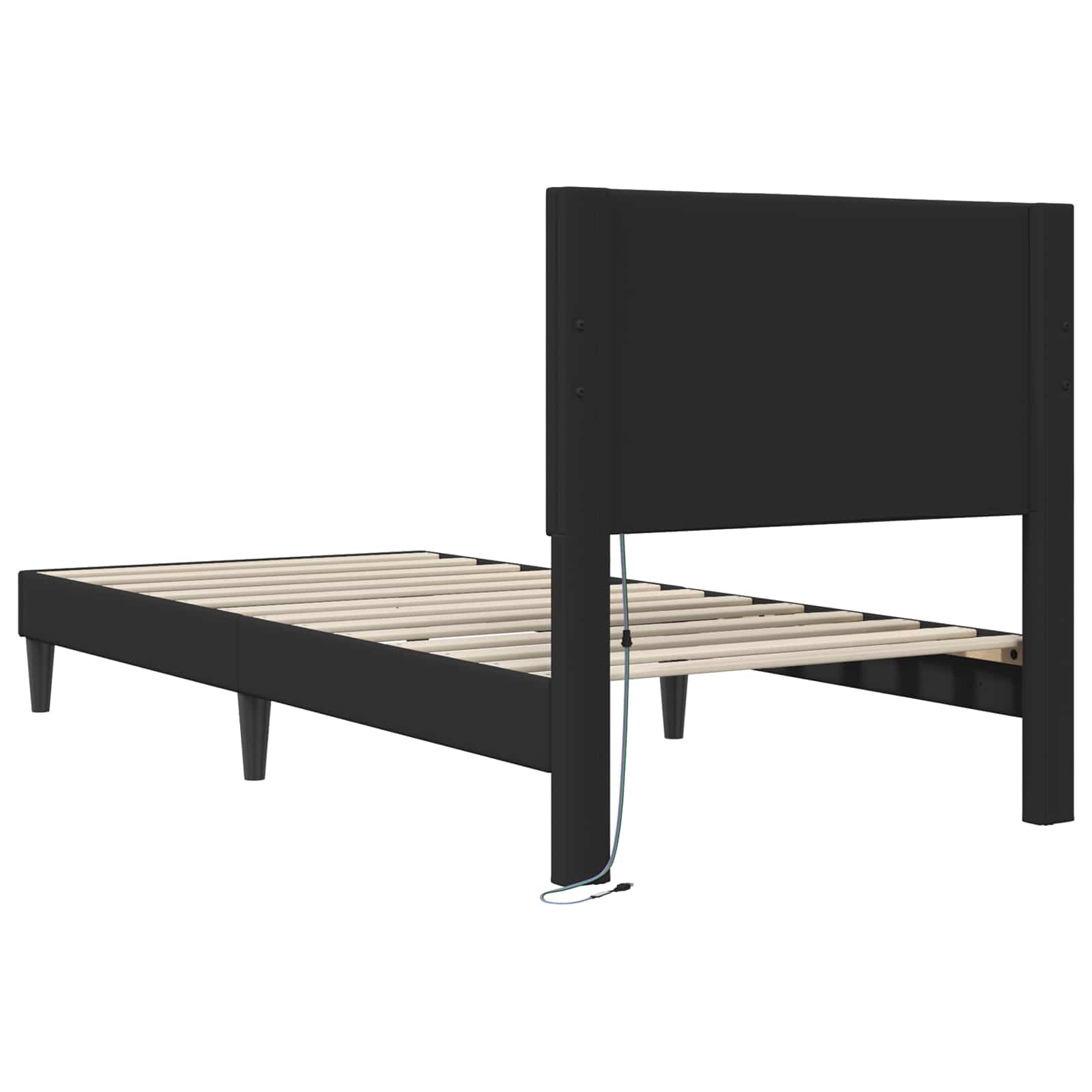 Krevetna konstrukcija Crna 100 x 200 cm Umjetna koža