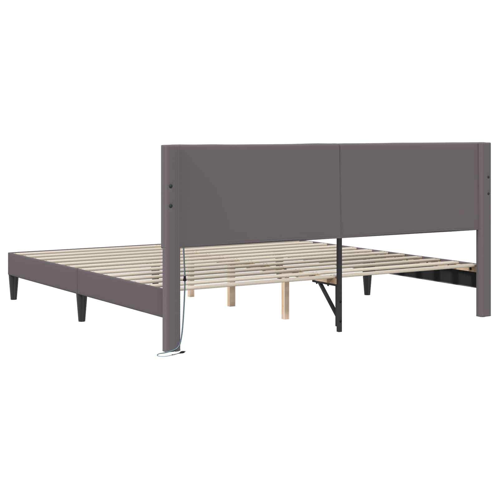 Krevetna konstrukcija Siva 180 x 200 cm Umjetna koža