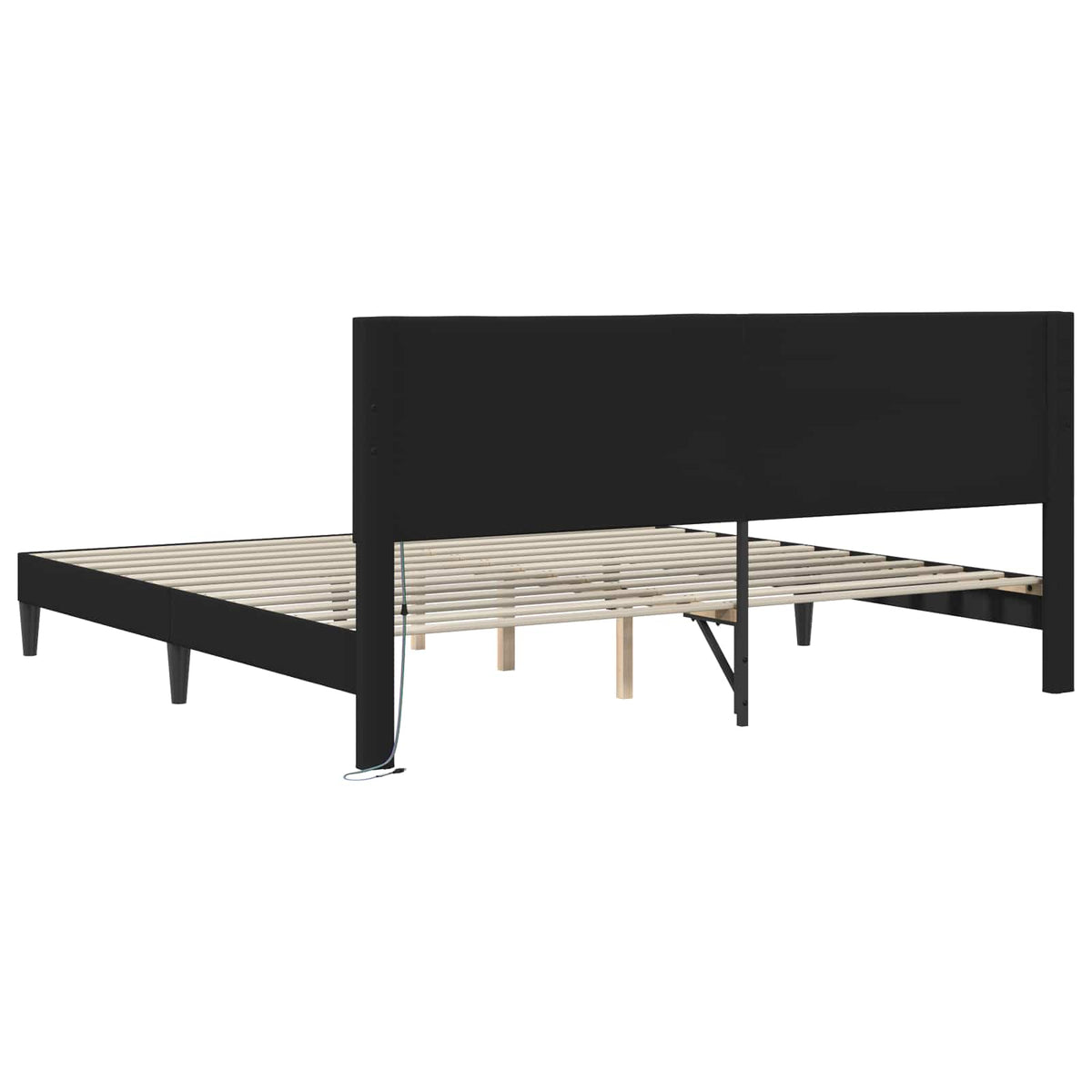 Krevetna konstrukcija Crna 200 x 200 cm Umjetna koža