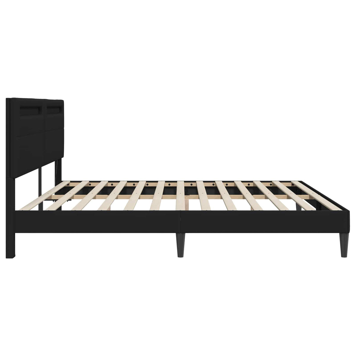 Krevetna konstrukcija Crna 200 x 200 cm Umjetna koža