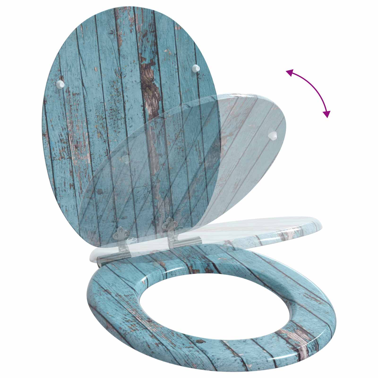 Toaletna sjedala s mekim zatvaranjem 2 pcs Plava 44 x 38 cm