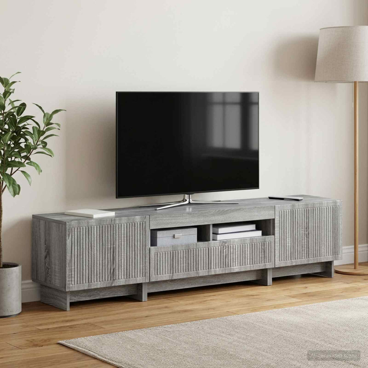 5-dijelni LED TV ormarić Siva Sonoma Konstruirano drvo 81 x 35 x 43 cm