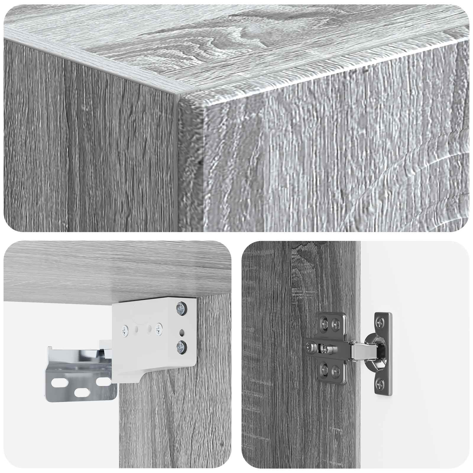 Set ormara 2 pcs Siva Sonoma Konstruirano drvo