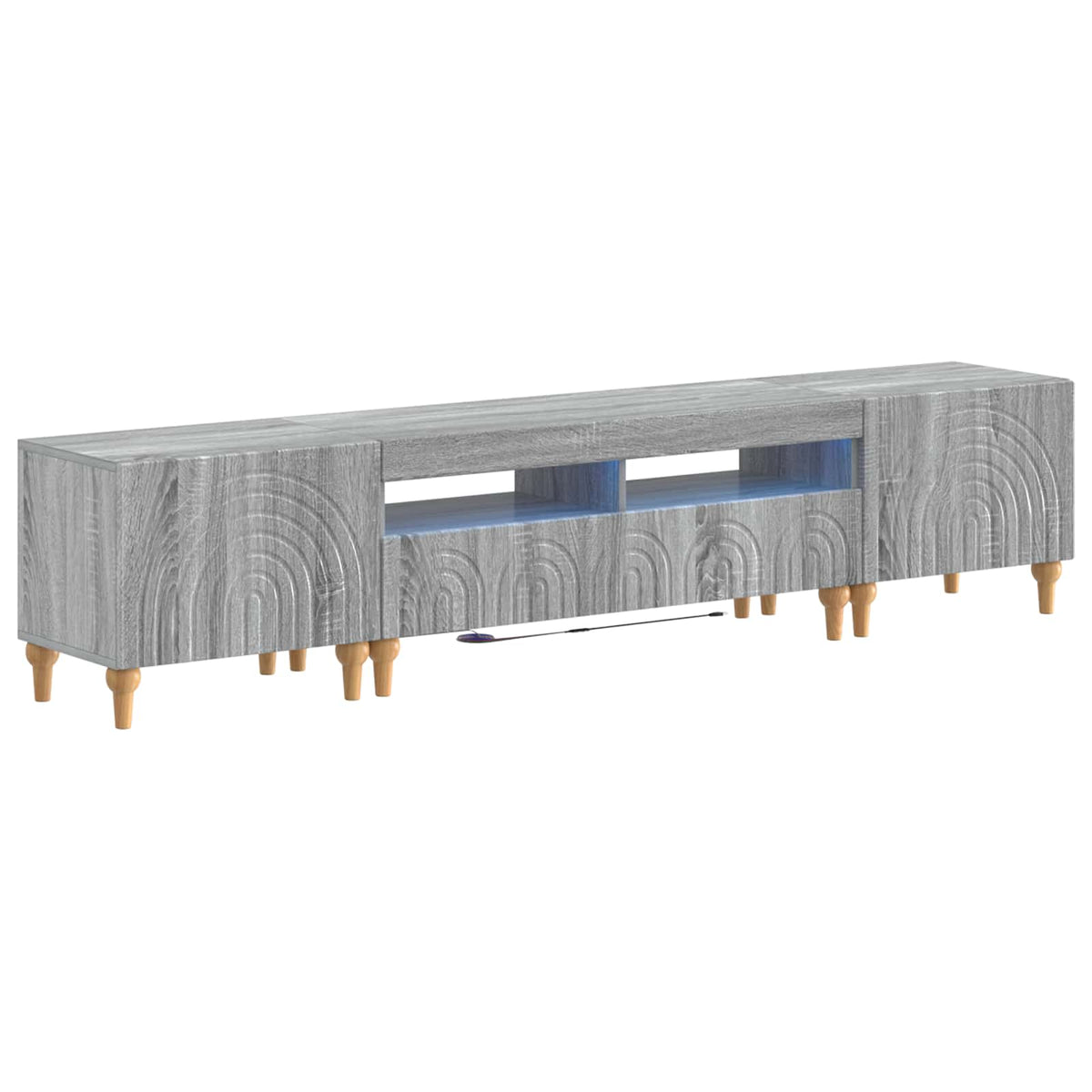 3-dijelni LED TV kabinet Siva Sonoma Konstruirano drvo